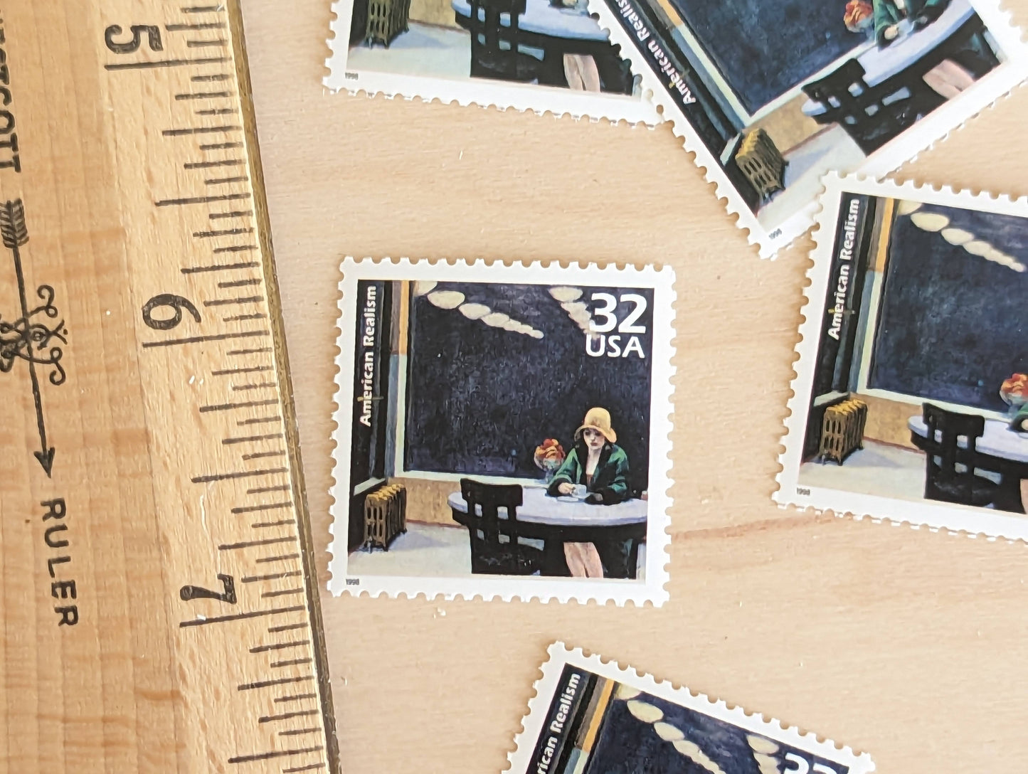5 American Realist, Edward Hopper 32 Cent Stamps, 1998, 1920s Celebrate The Century, Unused Postage Stamps