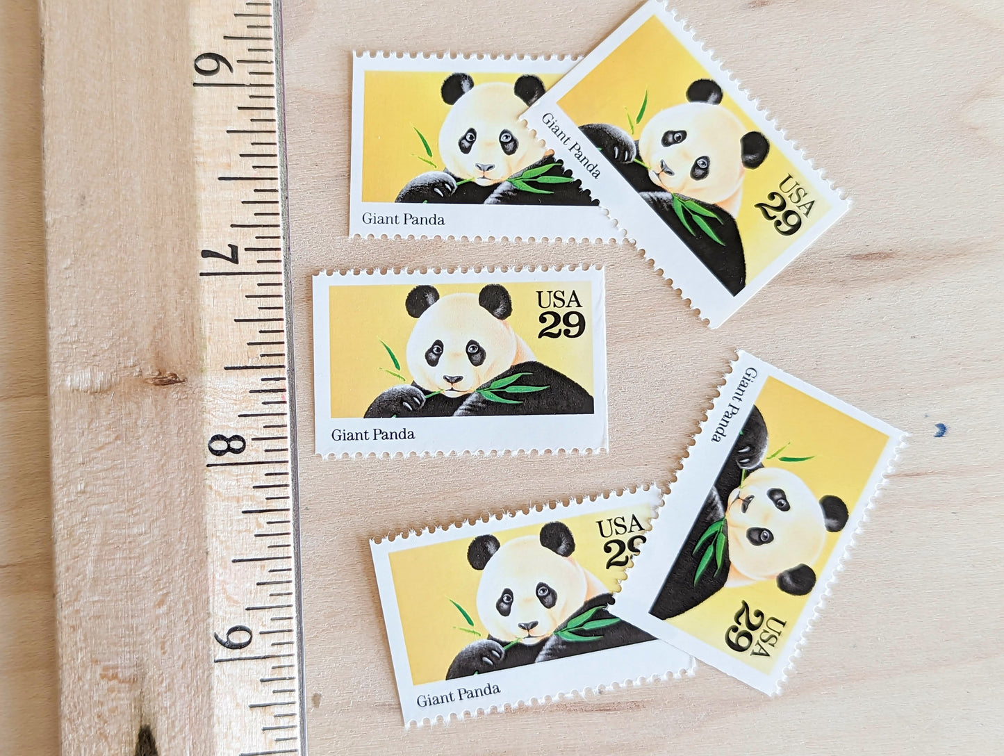 Giant Panda Stamps, Set of 5, Vintage Unused USPS 29 Cent Postage Stamps, Wild Animals 1992, Gummed