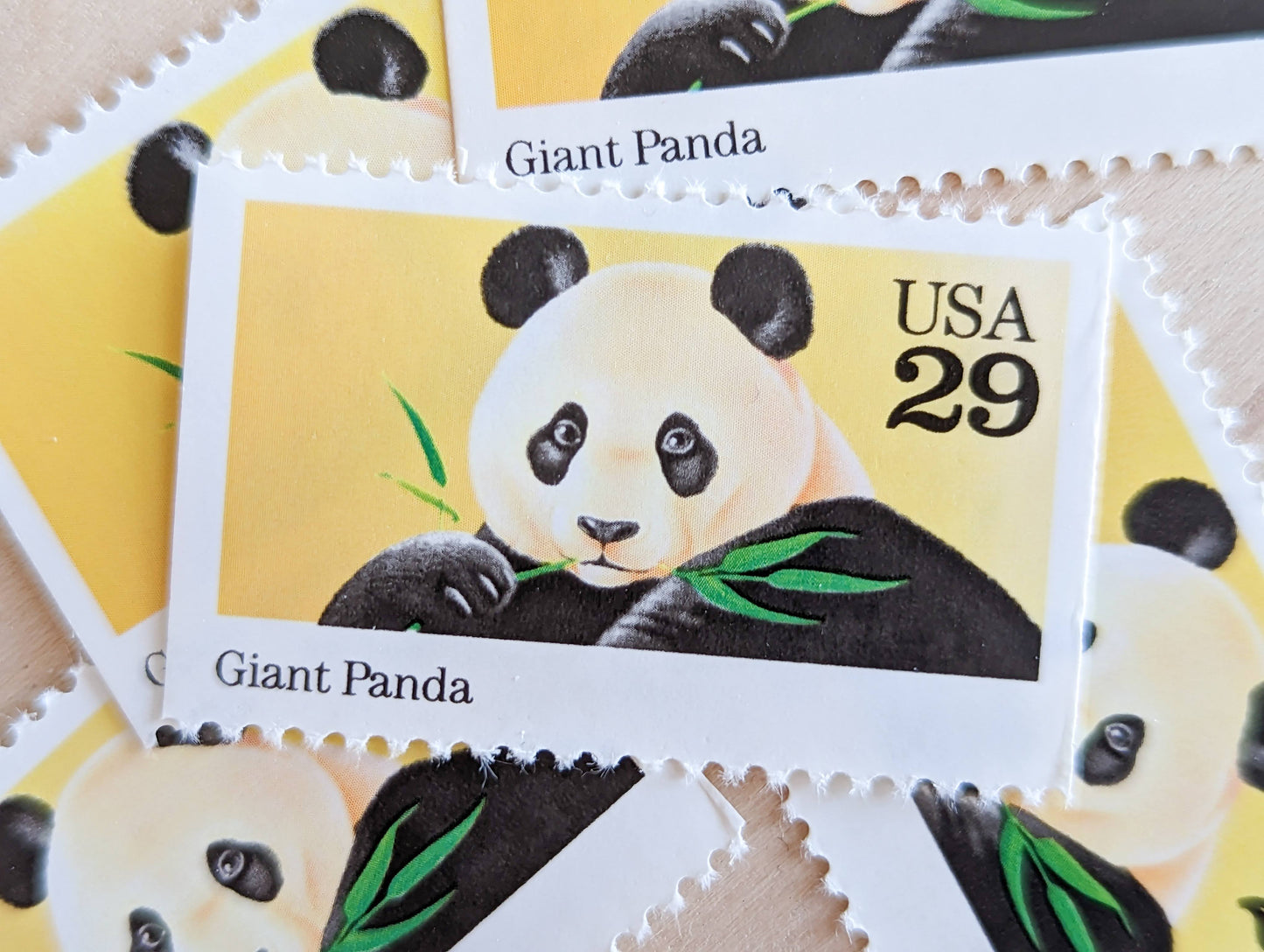 Giant Panda Stamps, Set of 5, Vintage Unused USPS 29 Cent Postage Stamps, Wild Animals 1992, Gummed