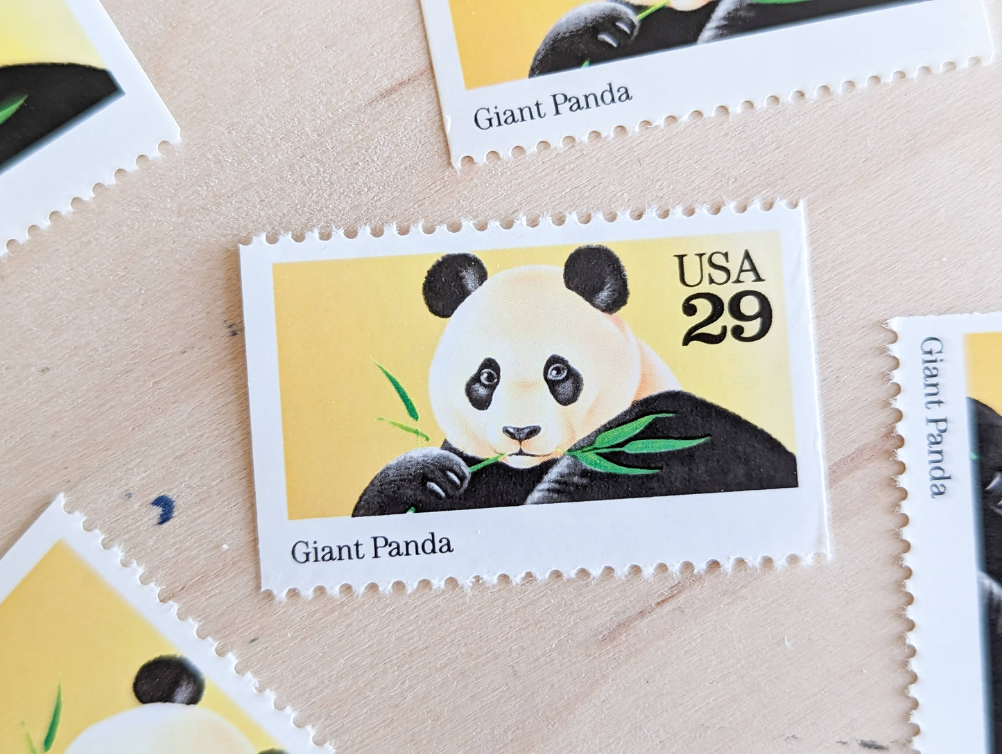 Giant Panda Stamps, Set of 5, Vintage Unused USPS 29 Cent Postage Stamps, Wild Animals 1992, Gummed