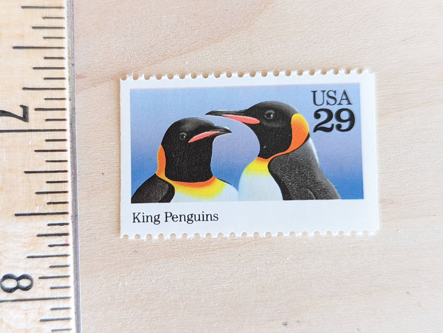 King Penguin Stamps, Set of 5, Vintage Unused USPS 29 Cent Postage Stamps, Wild Animals 1992, Gummed