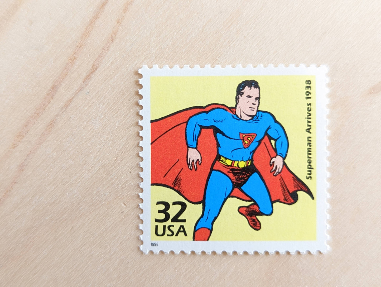 Superman stamps, Set of 5, Vintage Unused USPS 32 Cent Postage Stamps, 1930s Celebrate the Century Stamps 1998, Gummed