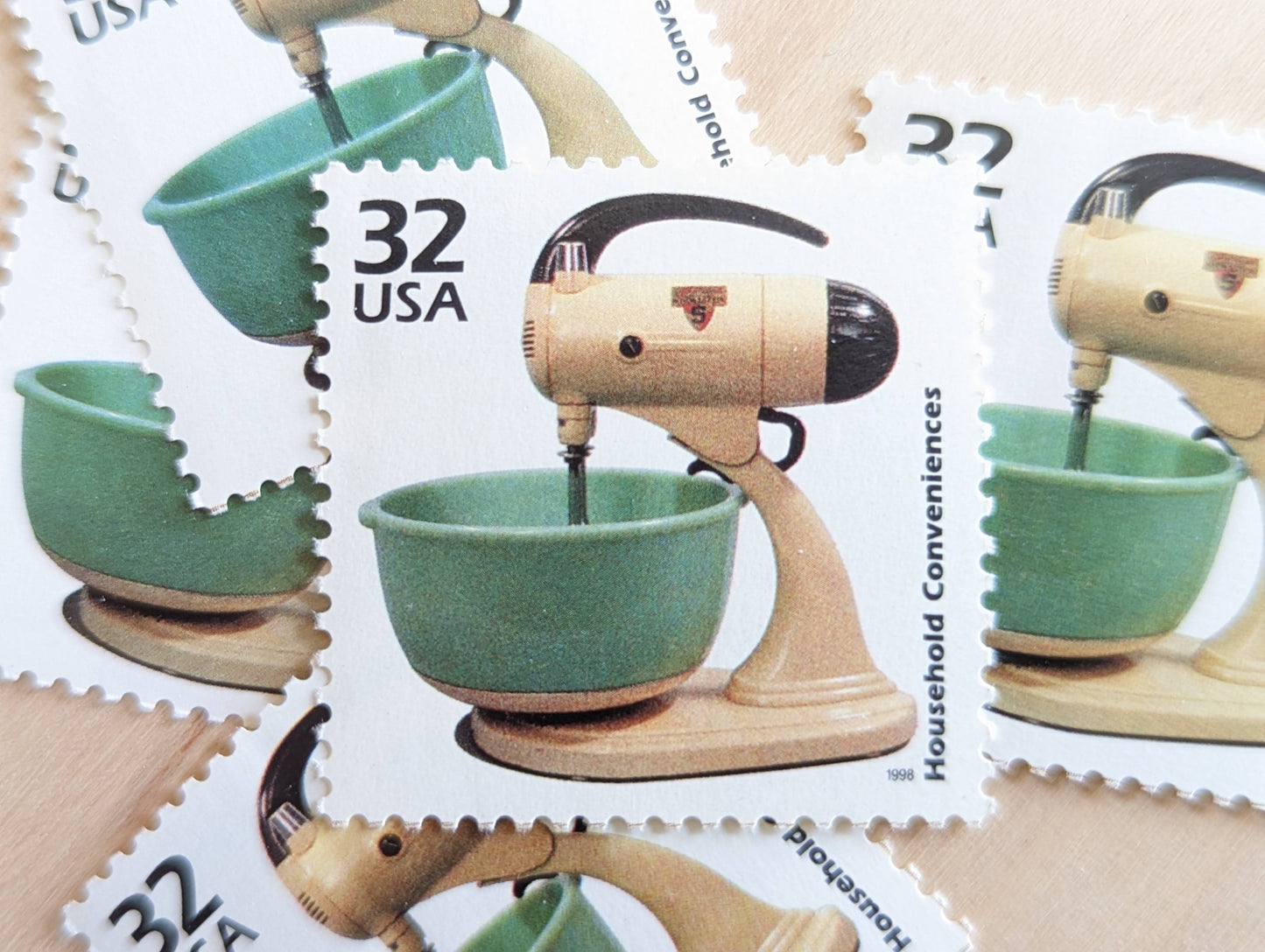 Household Purchases stamps, Set of 5, Vintage Unused USPS 32 Cent Postage Stamps, 1930s Celebrate the Century Stamps 1998, Gummed