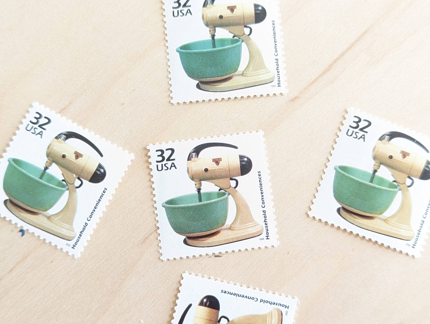 Household Purchases stamps, Set of 5, Vintage Unused USPS 32 Cent Postage Stamps, 1930s Celebrate the Century Stamps 1998, Gummed