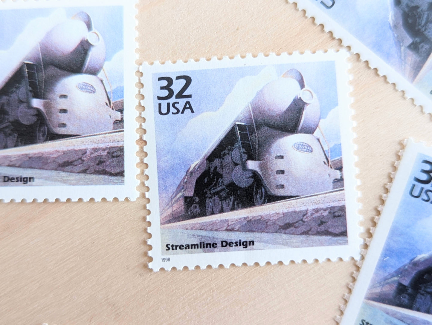Streamline Designs stamps, Set of 5, Vintage Unused USPS 32 Cent Postage Stamps, 1930s Celebrate the Century Stamps 1998, Gummed