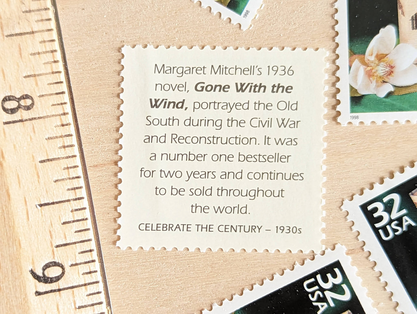 Gone With The Wind stamps, Set of 5, Vintage Unused USPS 32 Cent Postage Stamps, 1930s Celebrate the Century Stamps 1998, Gummed