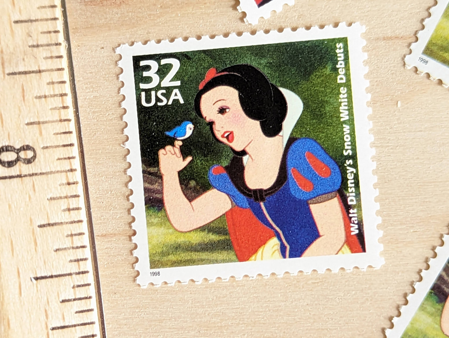 Snow White and The Seven Dwarfs stamps, Set of 5, Vintage Unused USPS 32 Cent Postage Stamps, 1930s Celebrate the Century Stamps 1998, Gummed
