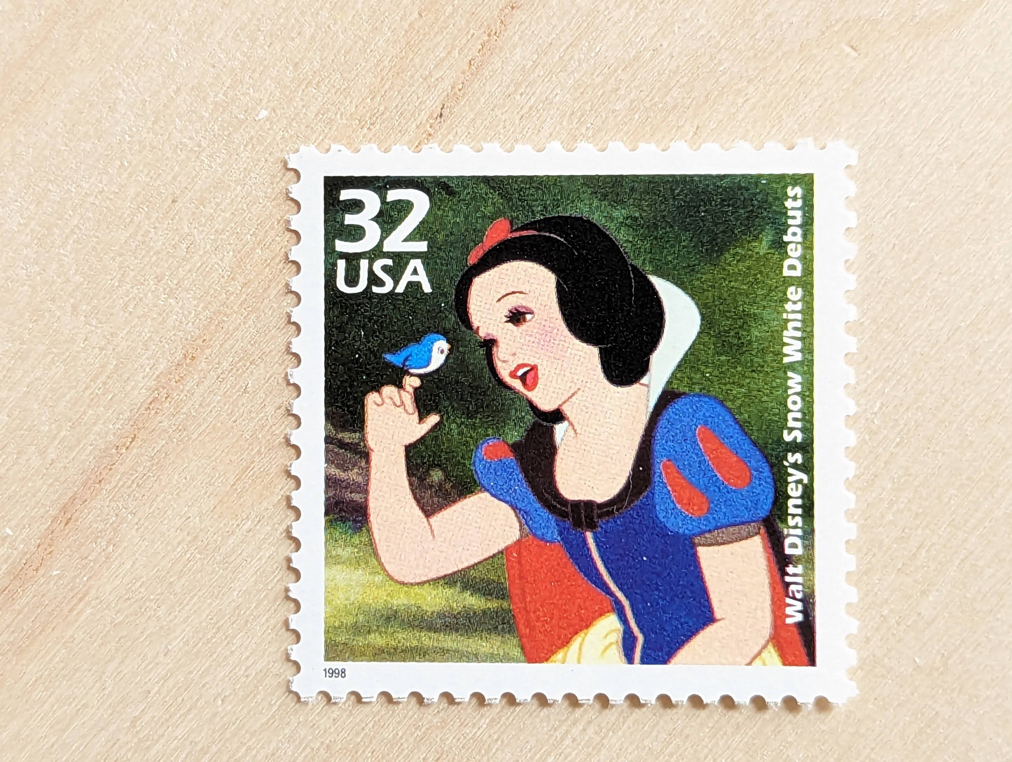 Snow White and The Seven Dwarfs stamps, Set of 5, Vintage Unused USPS 32 Cent Postage Stamps, 1930s Celebrate the Century Stamps 1998, Gummed