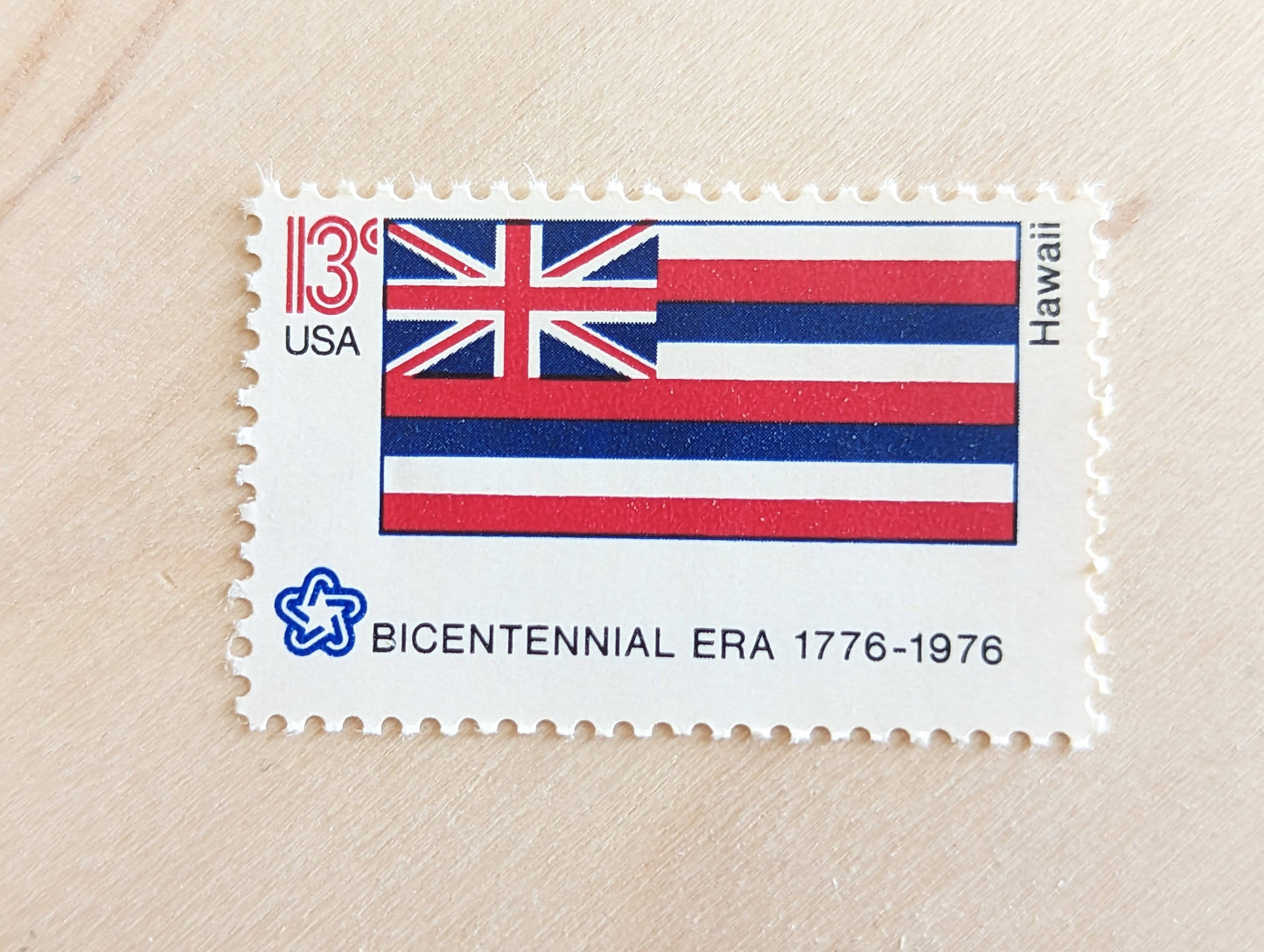 Hawaii State Flag Stamps, Set of 10, Vintage Unused USPS 13 Cent Postage Stamps, State Flag Stamps 1976, Gummed