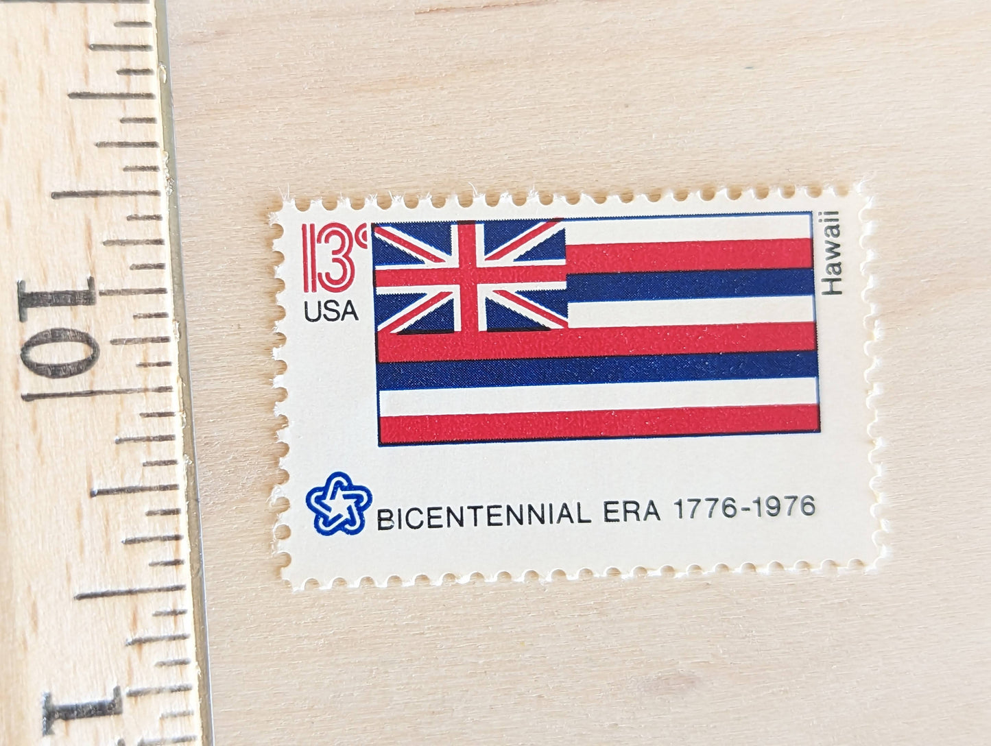 Hawaii State Flag Stamps, Set of 10, Vintage Unused USPS 13 Cent Postage Stamps, State Flag Stamps 1976, Gummed