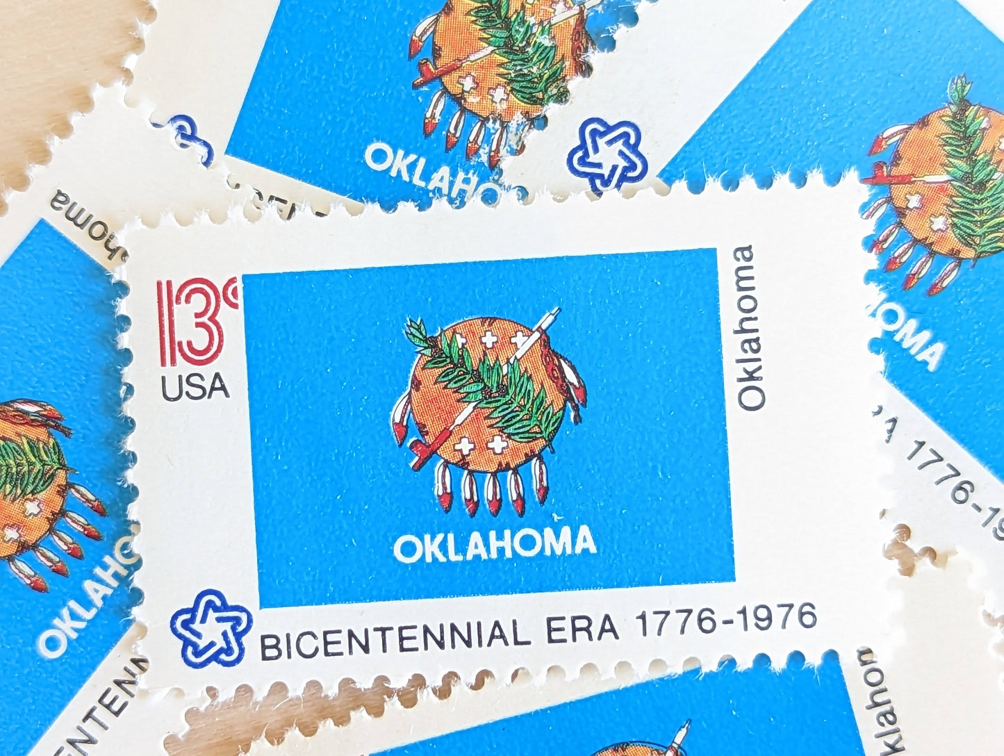 Alabama State Flag Stamps, Set of 10, Vintage Unused USPS 13 Cent Postage Stamps, State Flag Stamps 1976, Gummed