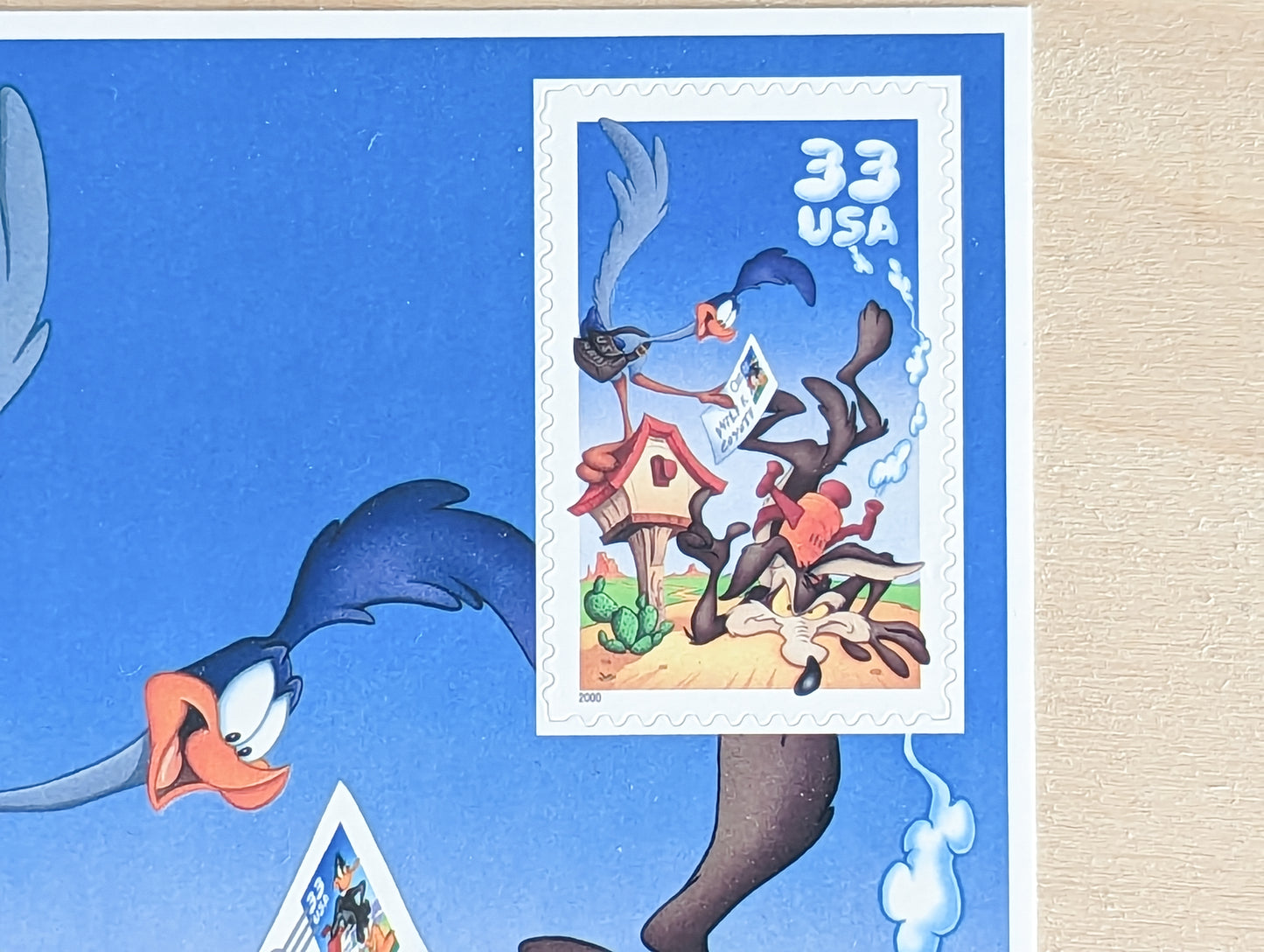 Wile E. Coyote and Road Runner Looney Tunes, Sheet of 10, Vintage Unused USPS 33 Cent Postage Stamps, Looney Tunes Stamps (Souvenir Sheet), 2000, Gummed