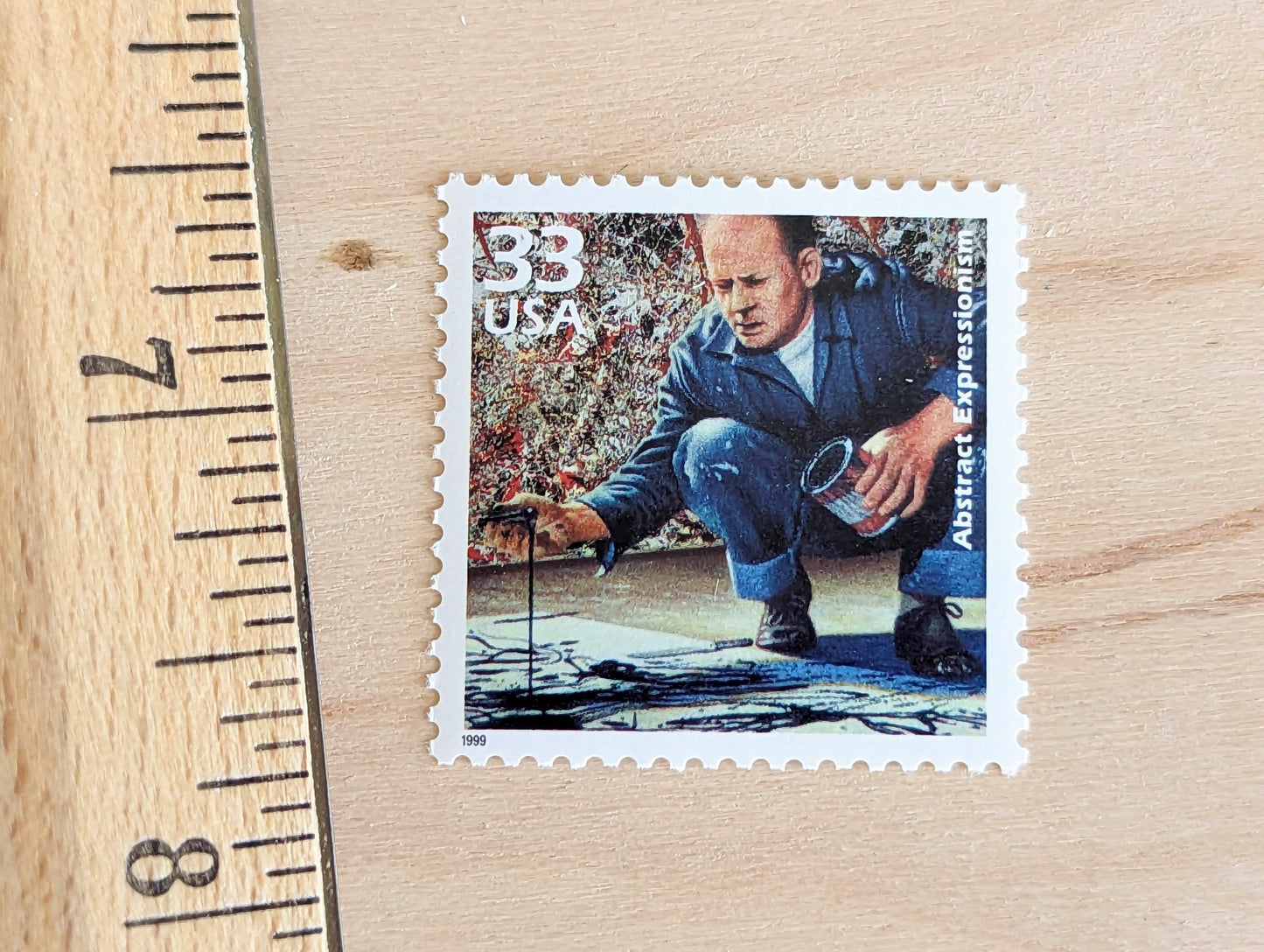 Abstract Expressionism stamps, Jackson Pollock, Set of 5, Vintage Unused USPS 33 Cent Postage Stamps, 1940s Celebrate the Century Stamps 1998, Gummed
