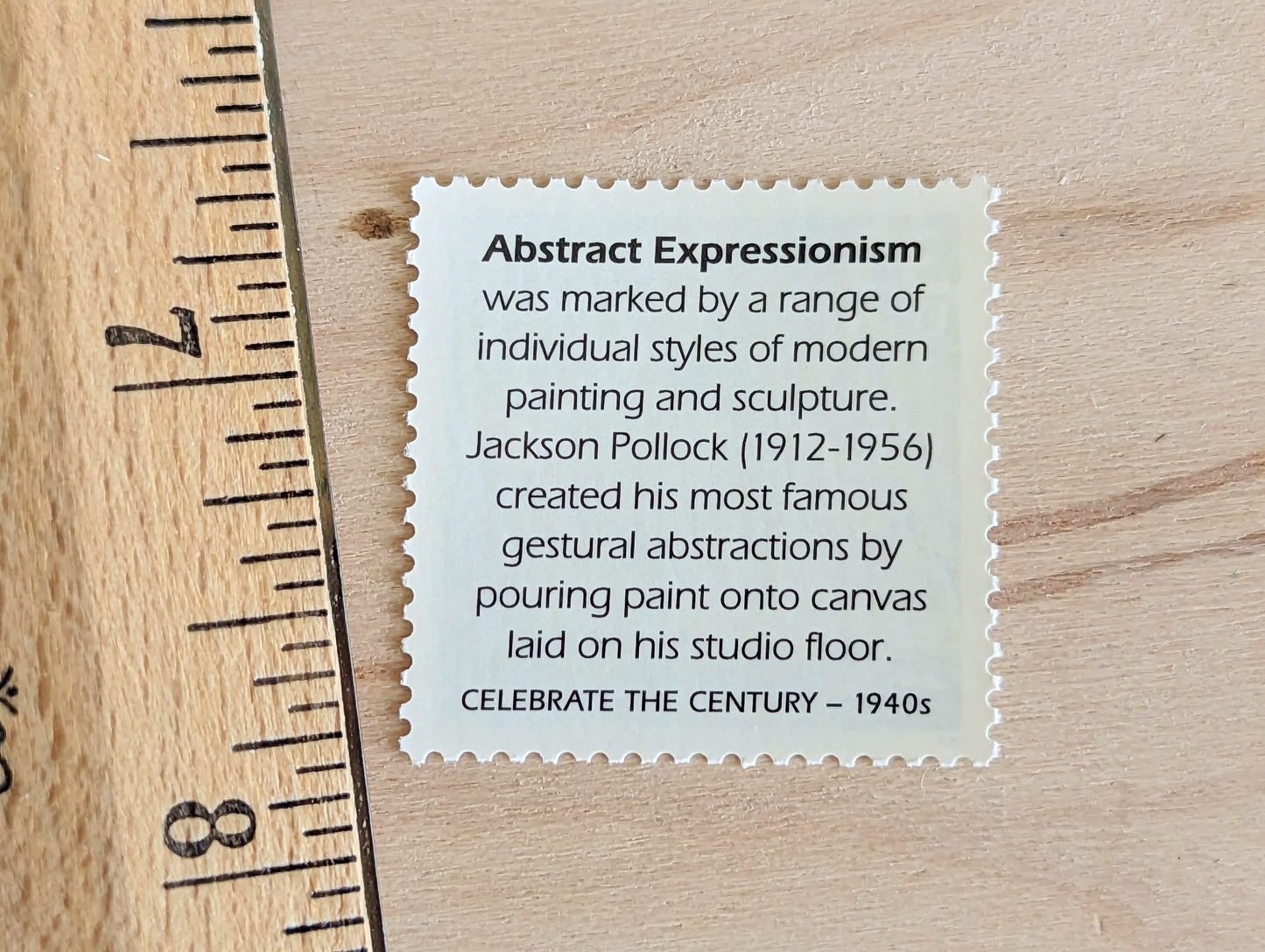 Abstract Expressionism stamps, Jackson Pollock, Set of 5, Vintage Unused USPS 33 Cent Postage Stamps, 1940s Celebrate the Century Stamps 1998, Gummed