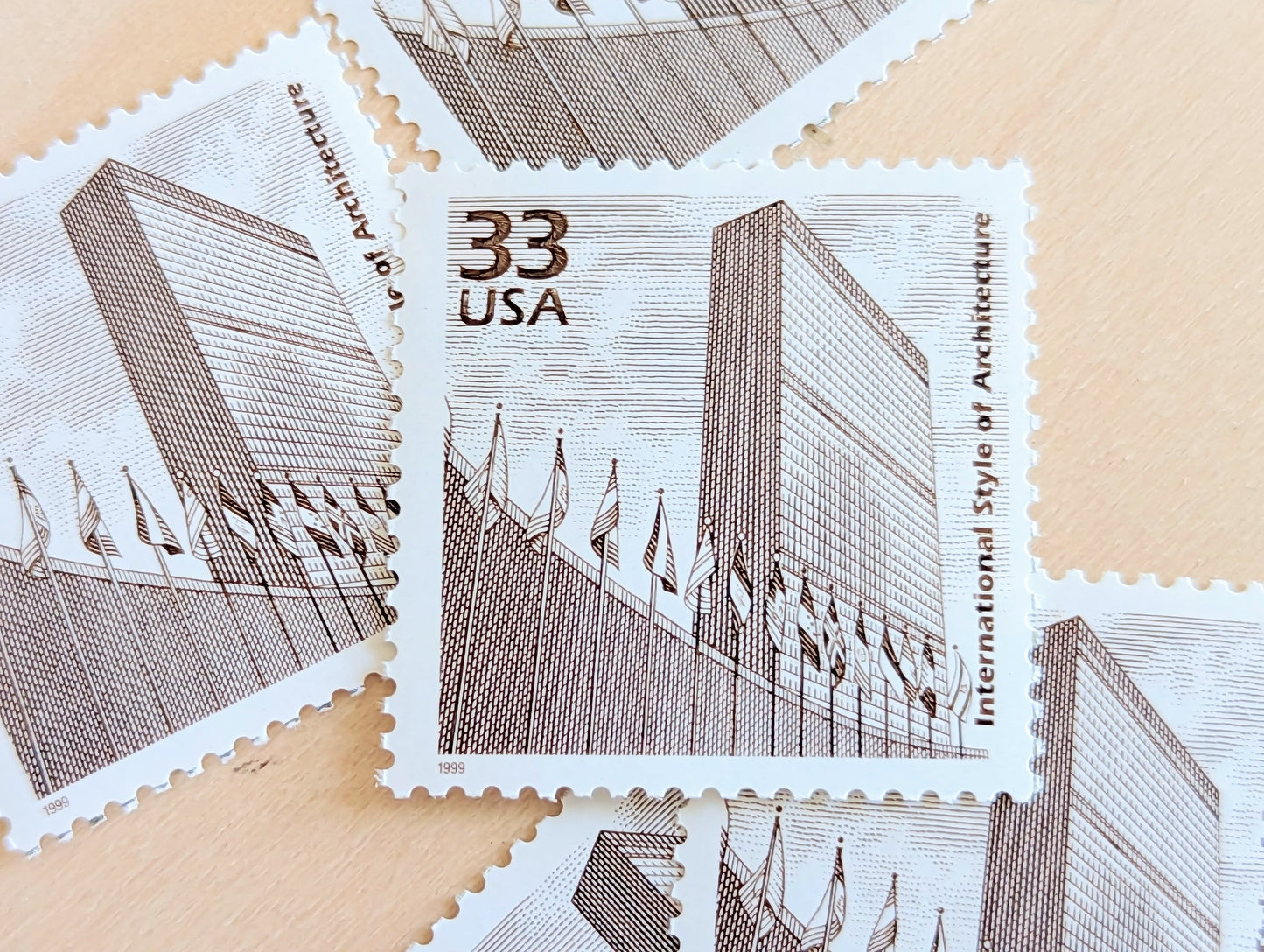 International Arcitecture Stamps, Set of 5, Vintage Unused USPS 33 Cent Postage Stamps, 1940s Celebrate the Century Stamps 1998, Gummed