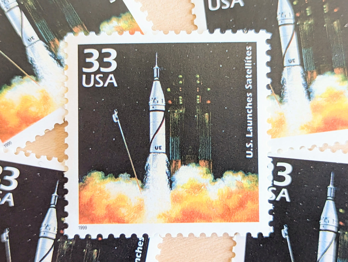 Explorer 1 Stamps, Set of 5, Vintage Unused USPS 33 Cent Postage Stamps, 1950s Celebrate the Century Stamps 1998, Gummed