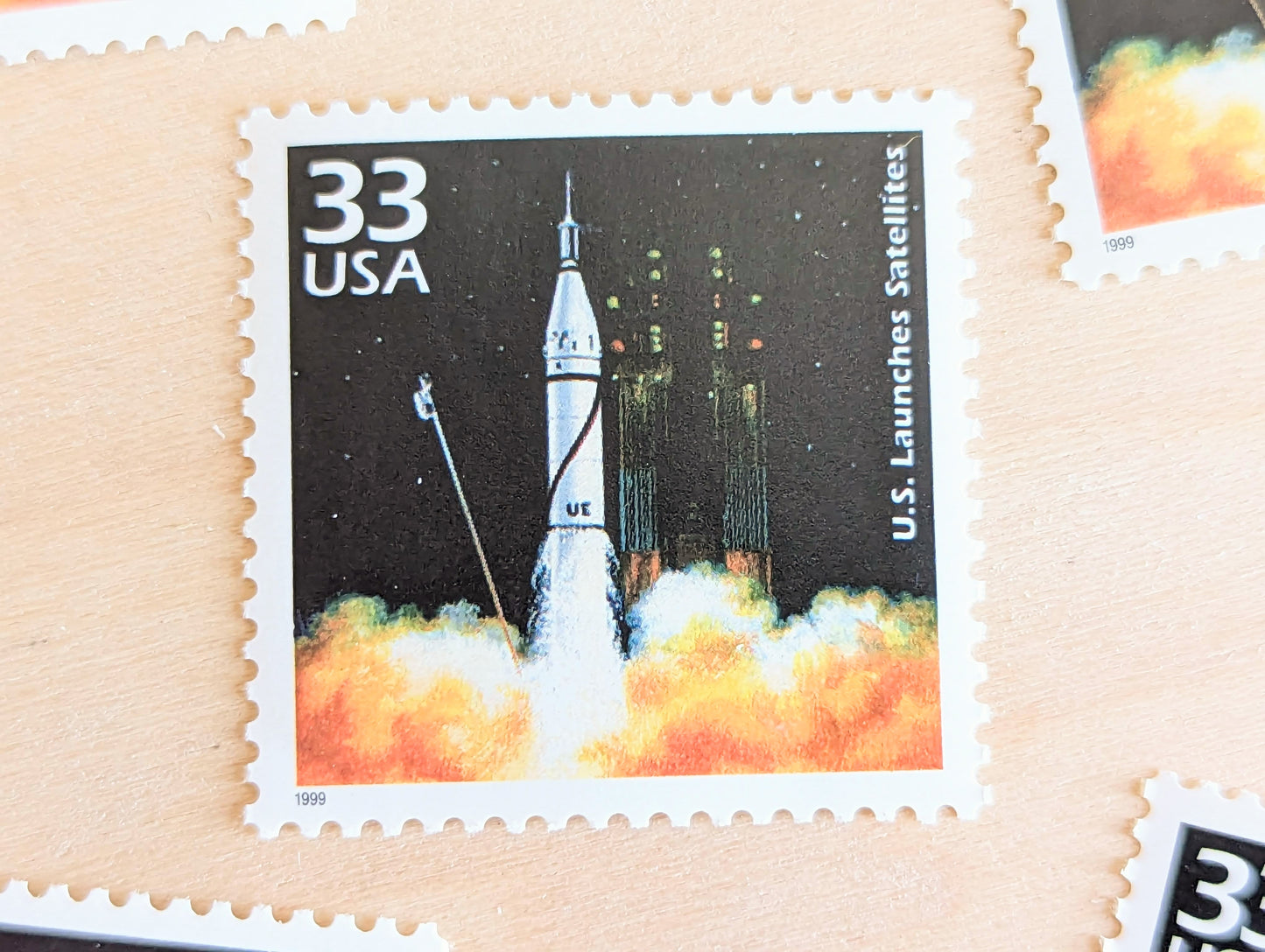 Explorer 1 Stamps, Set of 5, Vintage Unused USPS 33 Cent Postage Stamps, 1950s Celebrate the Century Stamps 1998, Gummed