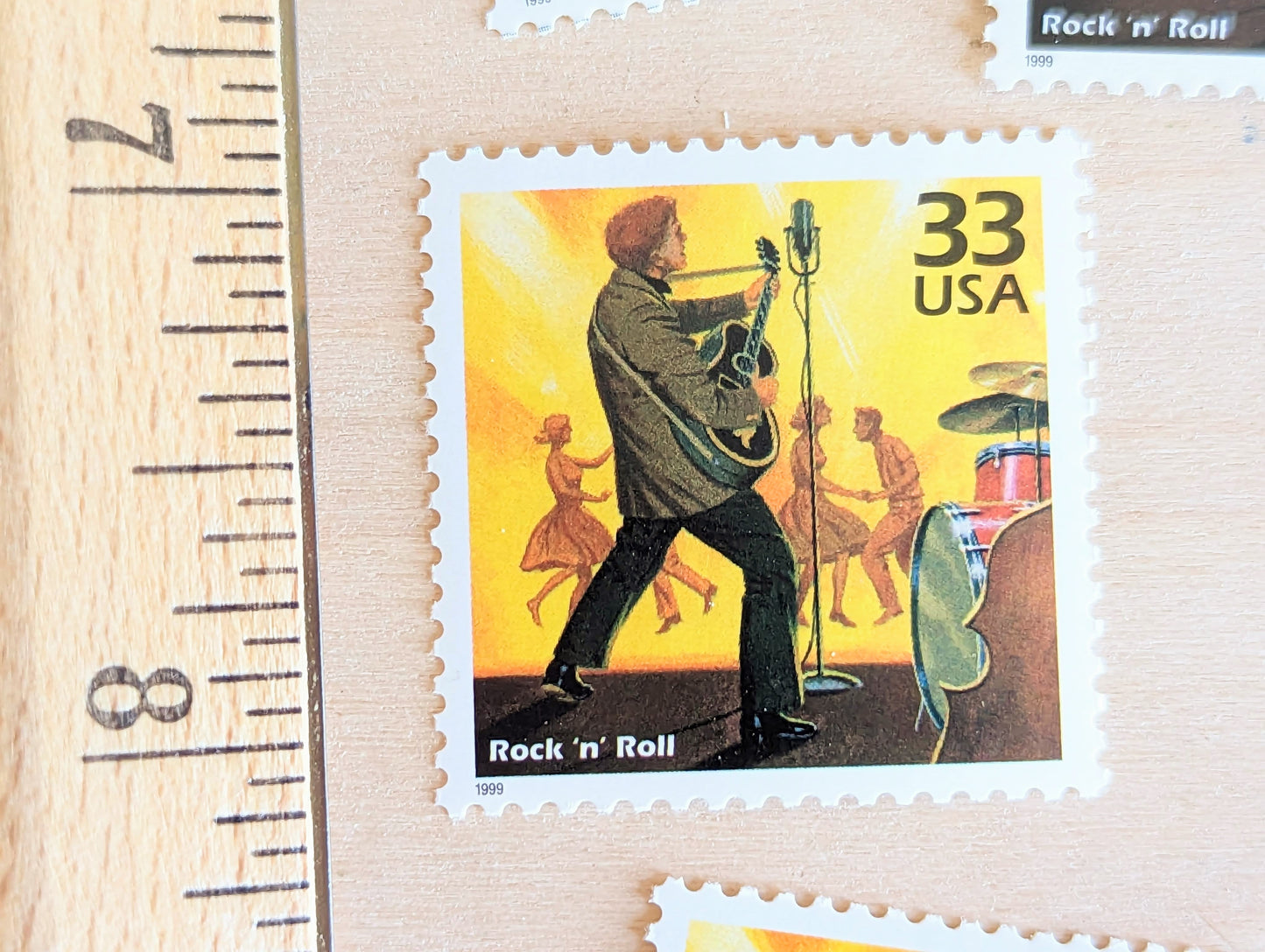 Rock 'N' Roll Stamps, Set of 5, Vintage Unused USPS 33 Cent Postage Stamps, 1950s Celebrate the Century Stamps 1998, Gummed
