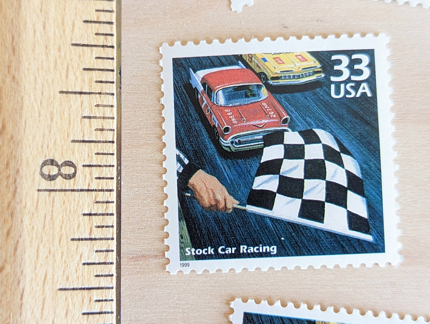 Stock Car Racing Stamps, Set of 5, Vintage Unused USPS 33 Cent Postage Stamps, 1950s Celebrate the Century Stamps 1998, Gummed