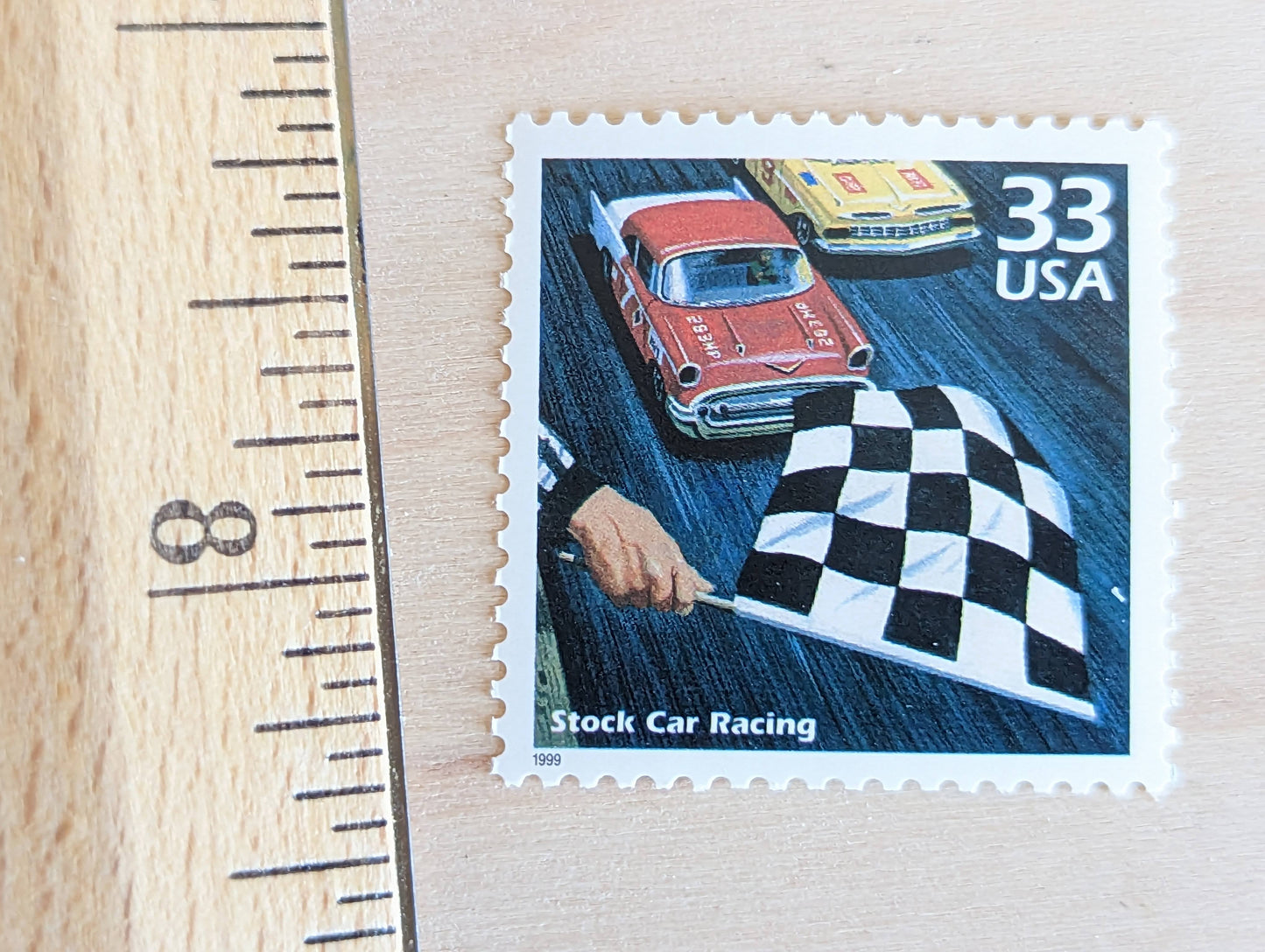 Stock Car Racing Stamps, Set of 5, Vintage Unused USPS 33 Cent Postage Stamps, 1950s Celebrate the Century Stamps 1998, Gummed