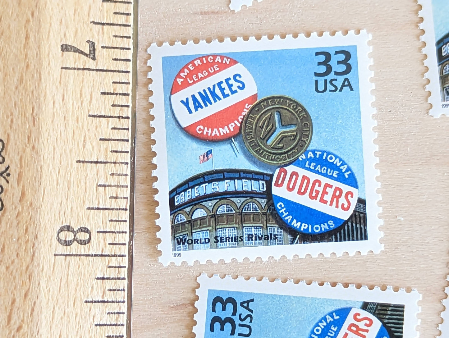 World Series Stamps, Set of 5, Vintage Unused USPS 33 Cent Postage Stamps, 1950s Celebrate the Century Stamps 1998, Gummed