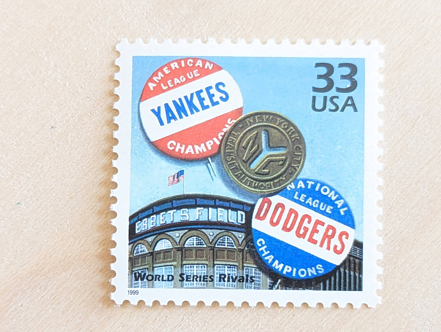 World Series Stamps, Set of 5, Vintage Unused USPS 33 Cent Postage Stamps, 1950s Celebrate the Century Stamps 1998, Gummed