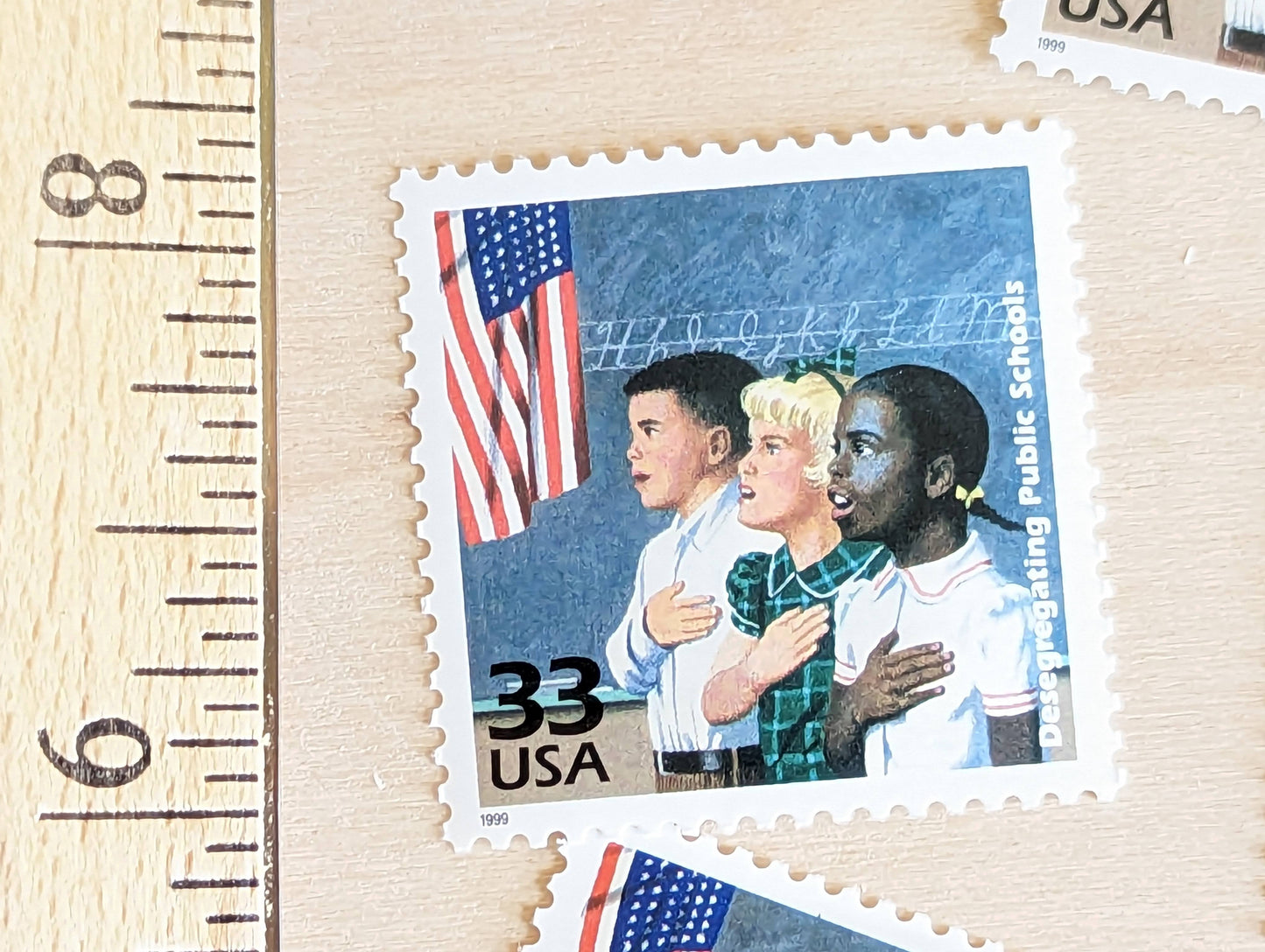 Integration of Public Schools Stamps, Set of 5, Vintage Unused USPS 33 Cent Postage Stamps, 1950s Celebrate the Century Stamps 1998, Gummed