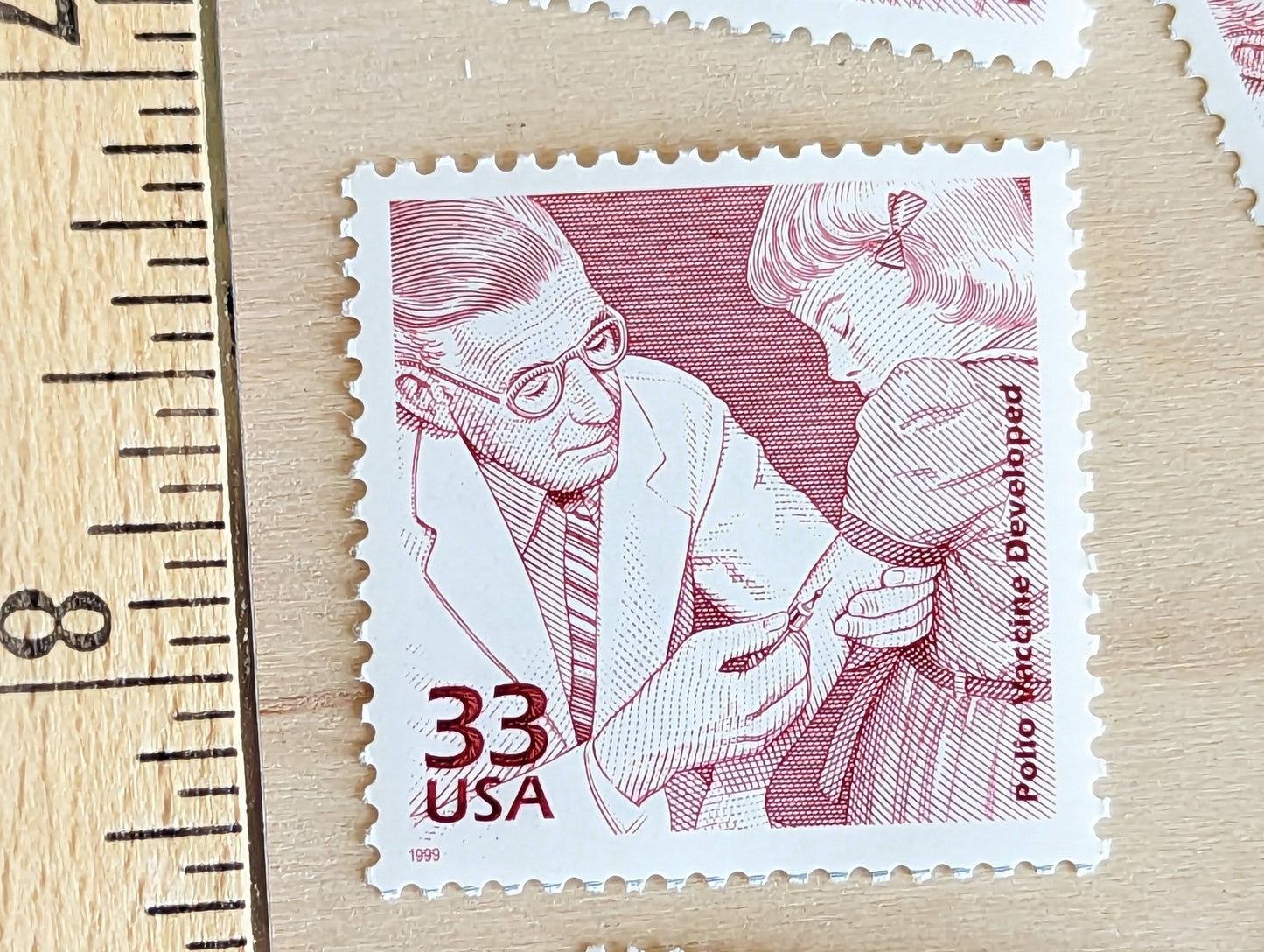 Polio Epidemics Stamps, Set of 5, Vintage Unused USPS 33 Cent Postage Stamps, 1950s Celebrate the Century Stamps 1998, Gummed