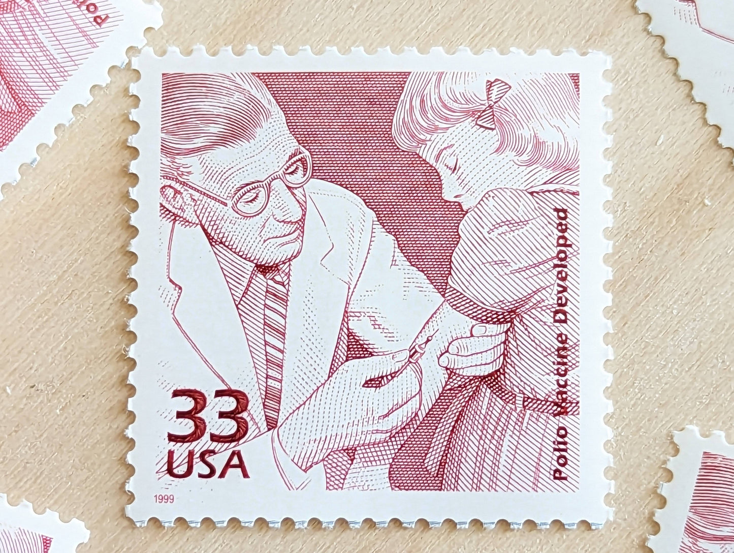 Polio Epidemics Stamps, Set of 5, Vintage Unused USPS 33 Cent Postage Stamps, 1950s Celebrate the Century Stamps 1998, Gummed