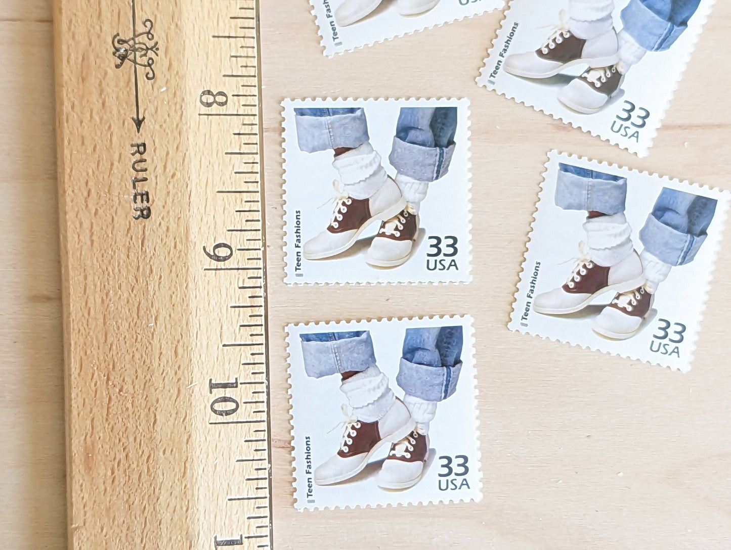 50s Fashion Stamps, Set of 5, Vintage Unused USPS 33 Cent Postage Stamps, 1950s Celebrate the Century Stamps 1998, Gummed