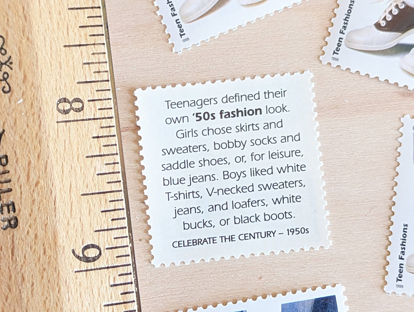 50s Fashion Stamps, Set of 5, Vintage Unused USPS 33 Cent Postage Stamps, 1950s Celebrate the Century Stamps 1998, Gummed