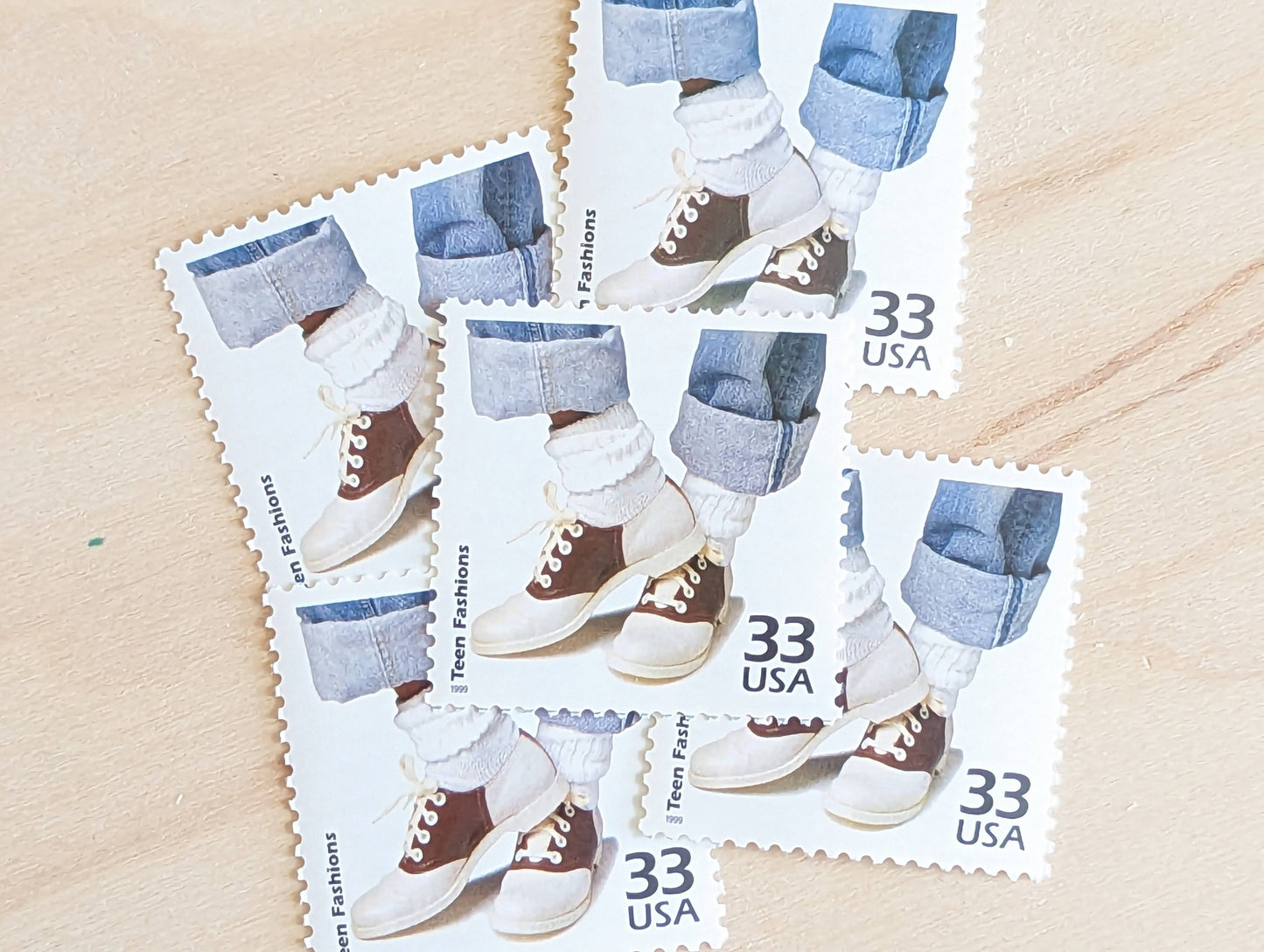 50s Fashion Stamps, Set of 5, Vintage Unused USPS 33 Cent Postage Stamps, 1950s Celebrate the Century Stamps 1998, Gummed