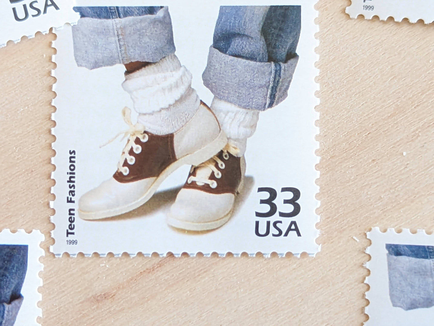 50s Fashion Stamps, Set of 5, Vintage Unused USPS 33 Cent Postage Stamps, 1950s Celebrate the Century Stamps 1998, Gummed