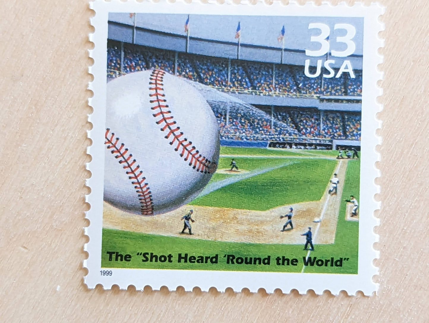 National League Pennant Race Stamps, Set of 5, Vintage Unused USPS 33 Cent Postage Stamps, 1950s Celebrate the Century Stamps 1998, Gummed