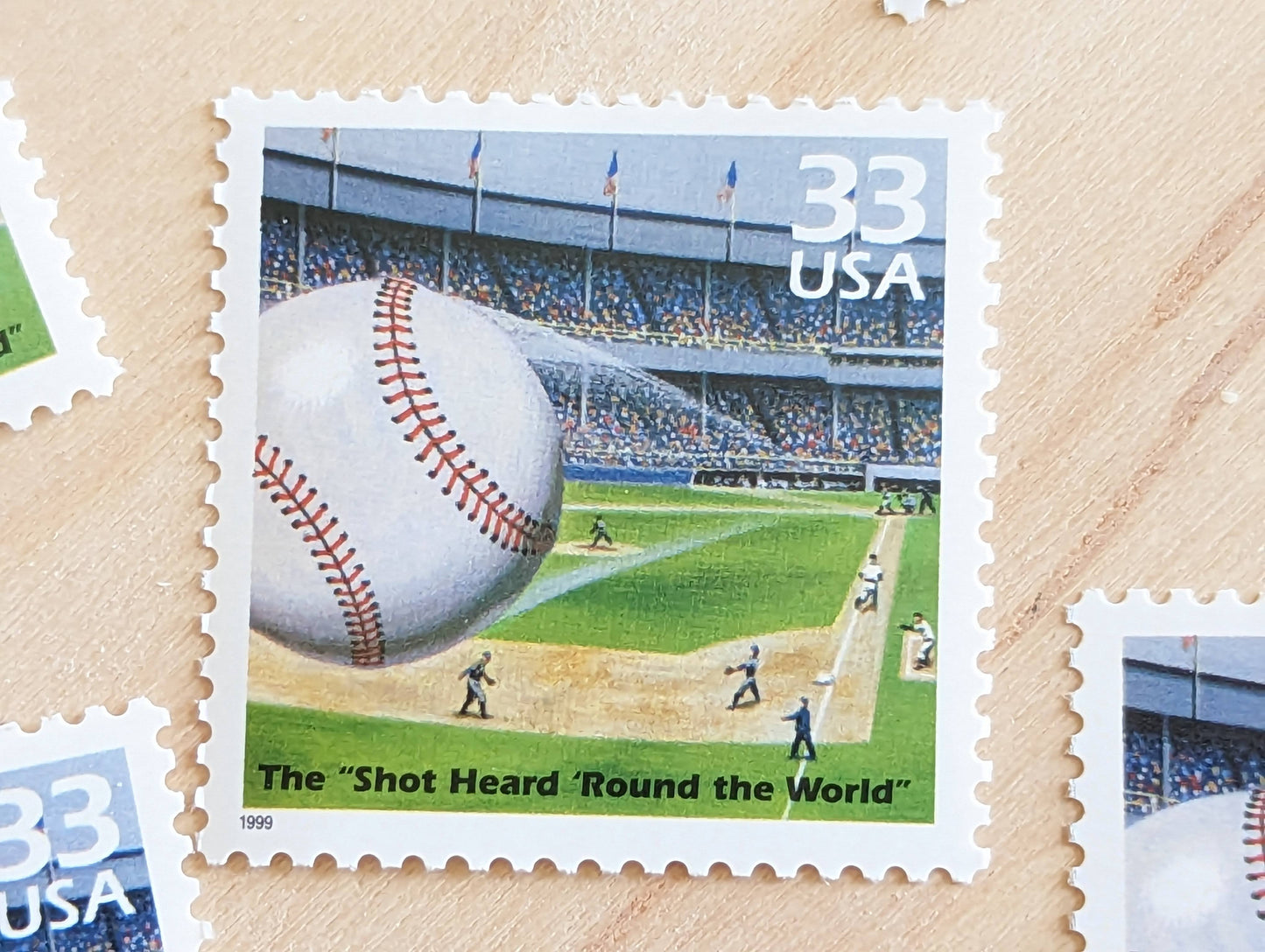 National League Pennant Race Stamps, Set of 5, Vintage Unused USPS 33 Cent Postage Stamps, 1950s Celebrate the Century Stamps 1998, Gummed