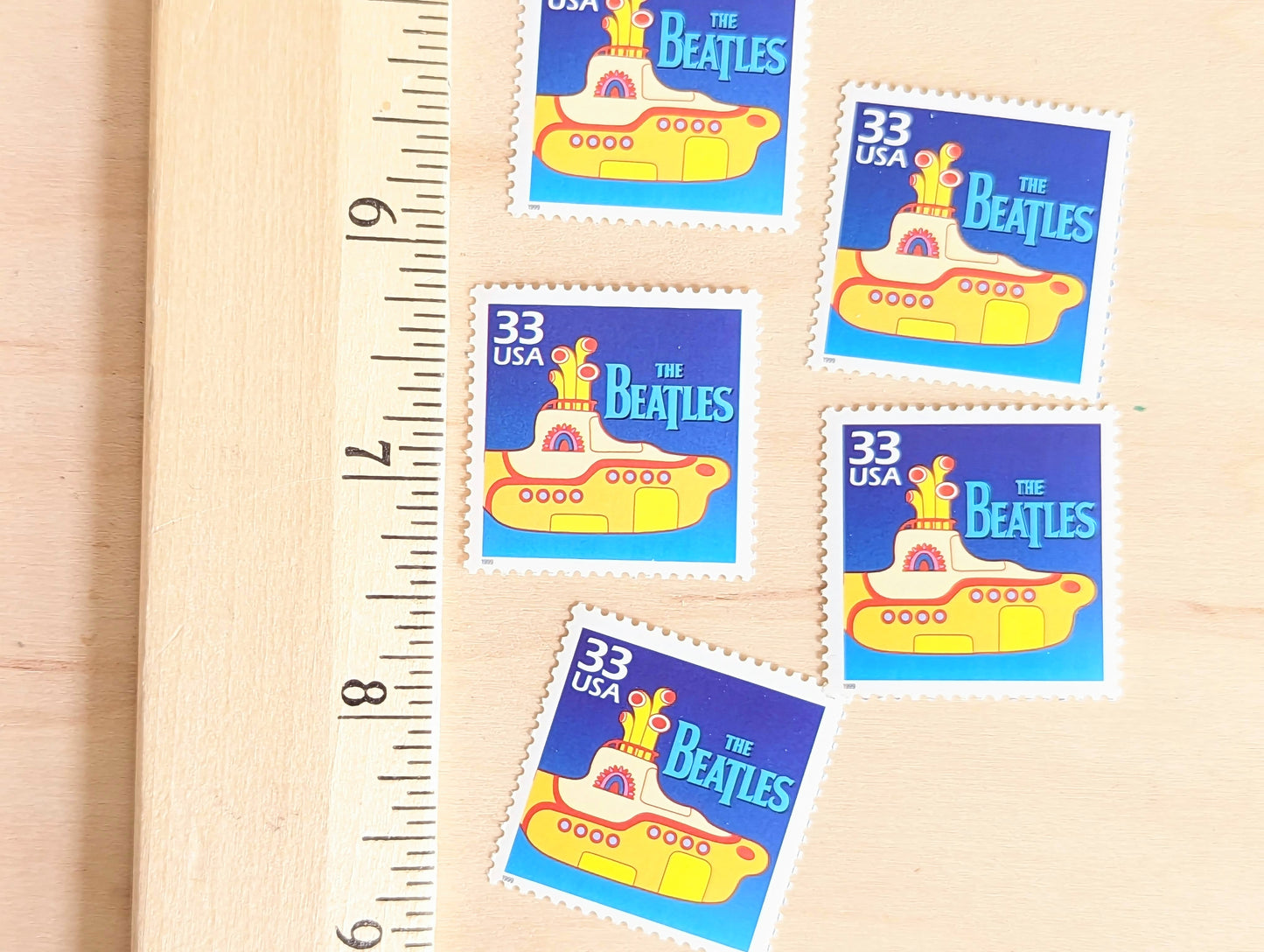 The Beatles Stamps, Set of 5, Vintage Unused USPS 33 Cent Postage Stamps, 1960s Celebrate the Century Stamps 1998, Gummed