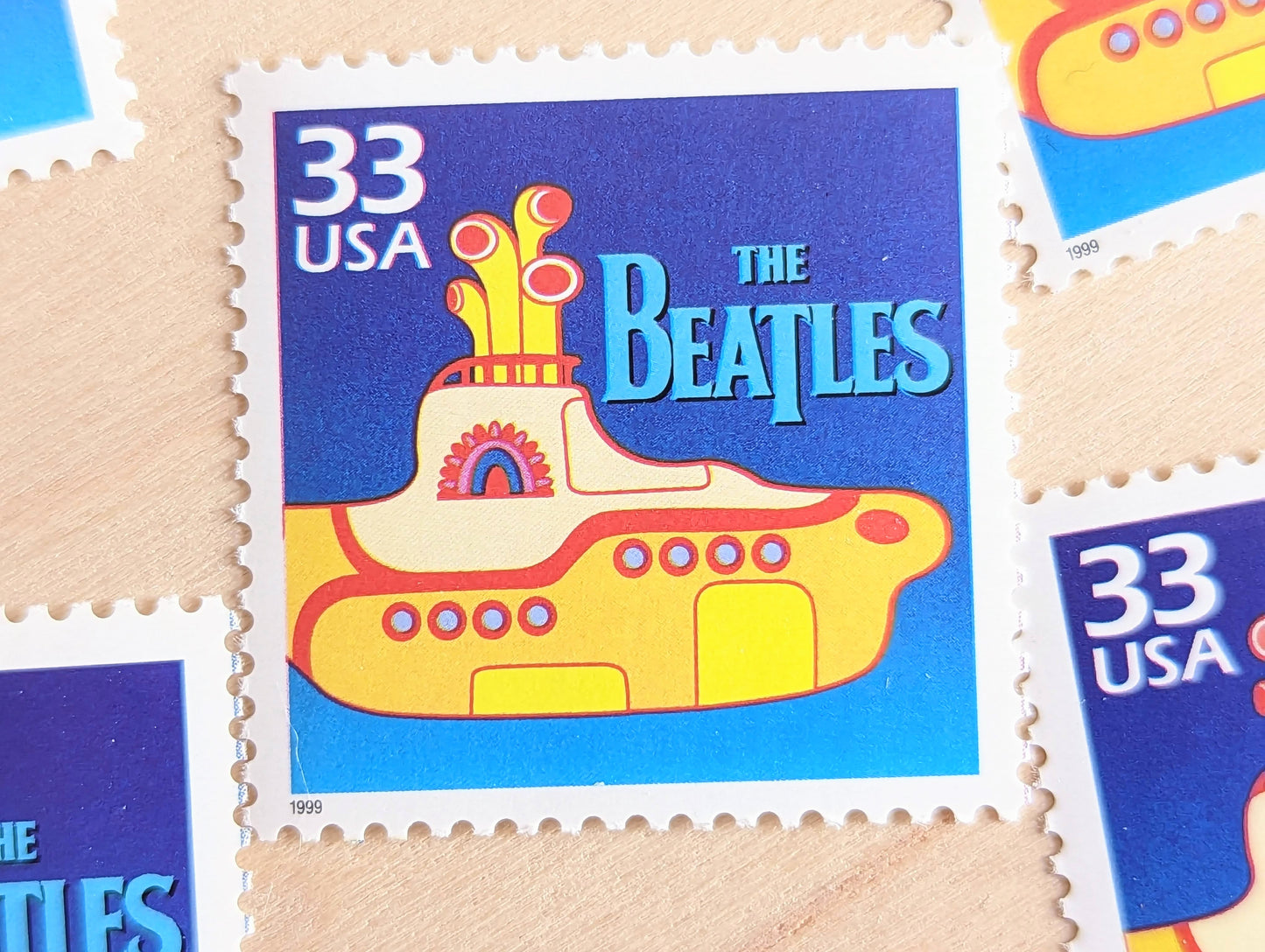 The Beatles Stamps, Set of 5, Vintage Unused USPS 33 Cent Postage Stamps, 1960s Celebrate the Century Stamps 1998, Gummed