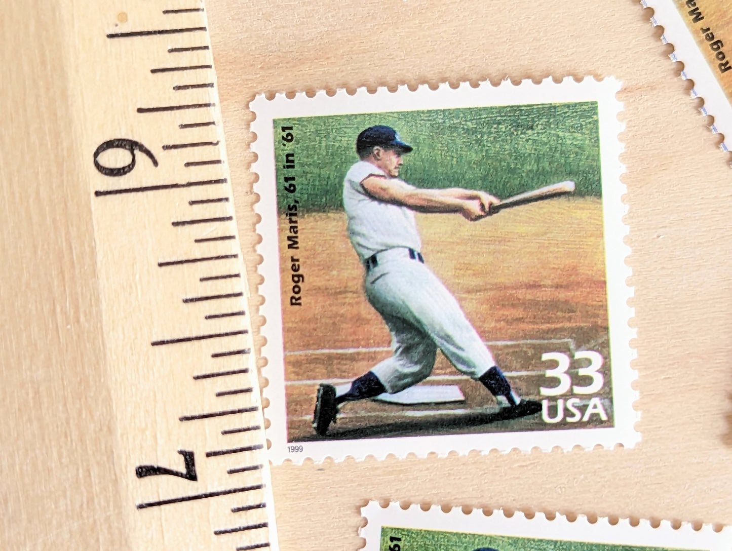 Roger Maris Stamps, Set of 5, Vintage Unused USPS 33 Cent Postage Stamps, 1960s Celebrate the Century Stamps 1998, Gummed