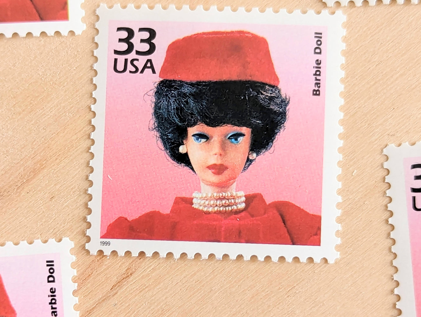 Barbie Doll Stamps, Set of 5, Vintage Unused USPS 33 Cent Postage Stamps, 1960s Celebrate the Century Stamps 1998, Gummed