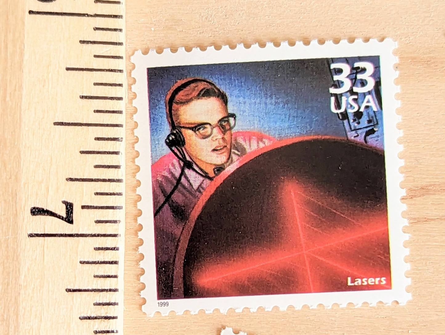 Lasers Stamps, Set of 5, Vintage Unused USPS 33 Cent Postage Stamps, 1960s Celebrate the Century Stamps 1998, Gummed
