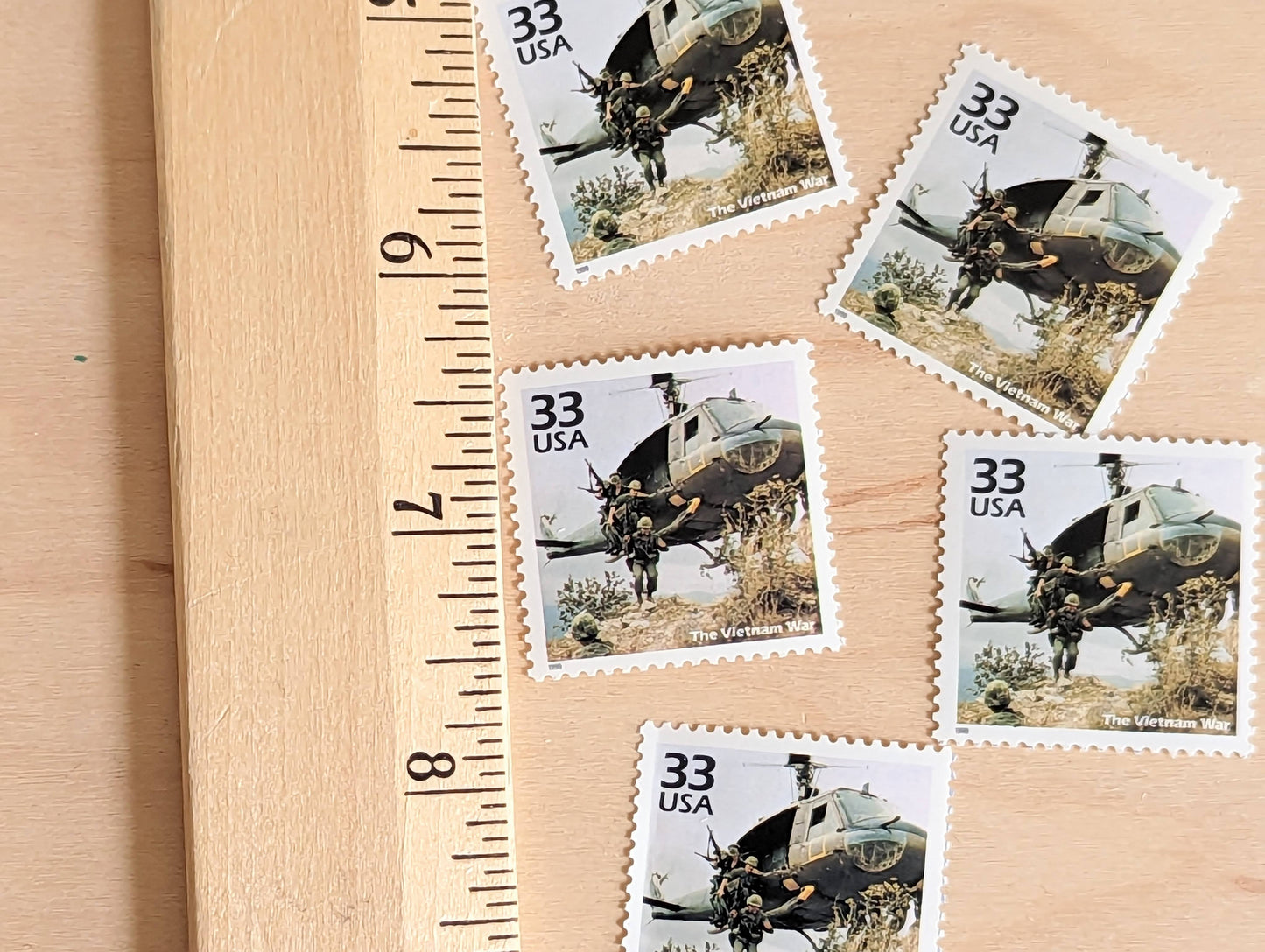 The Vietnam War Stamps, Set of 5, Vintage Unused USPS 33 Cent Postage Stamps, 1960s Celebrate the Century Stamps 1998, Gummed