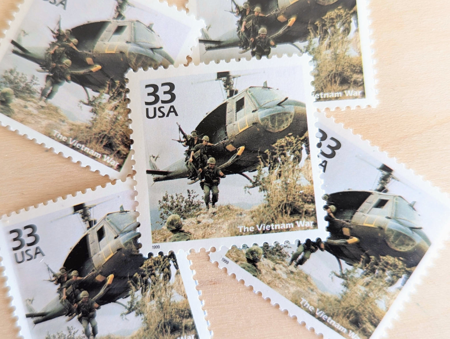 The Vietnam War Stamps, Set of 5, Vintage Unused USPS 33 Cent Postage Stamps, 1960s Celebrate the Century Stamps 1998, Gummed