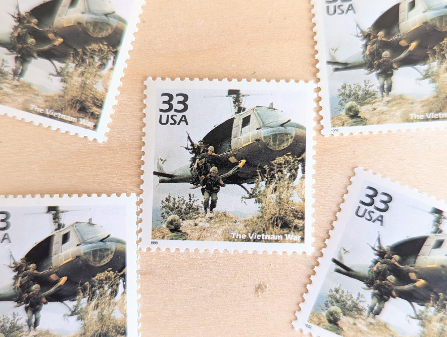 The Vietnam War Stamps, Set of 5, Vintage Unused USPS 33 Cent Postage Stamps, 1960s Celebrate the Century Stamps 1998, Gummed