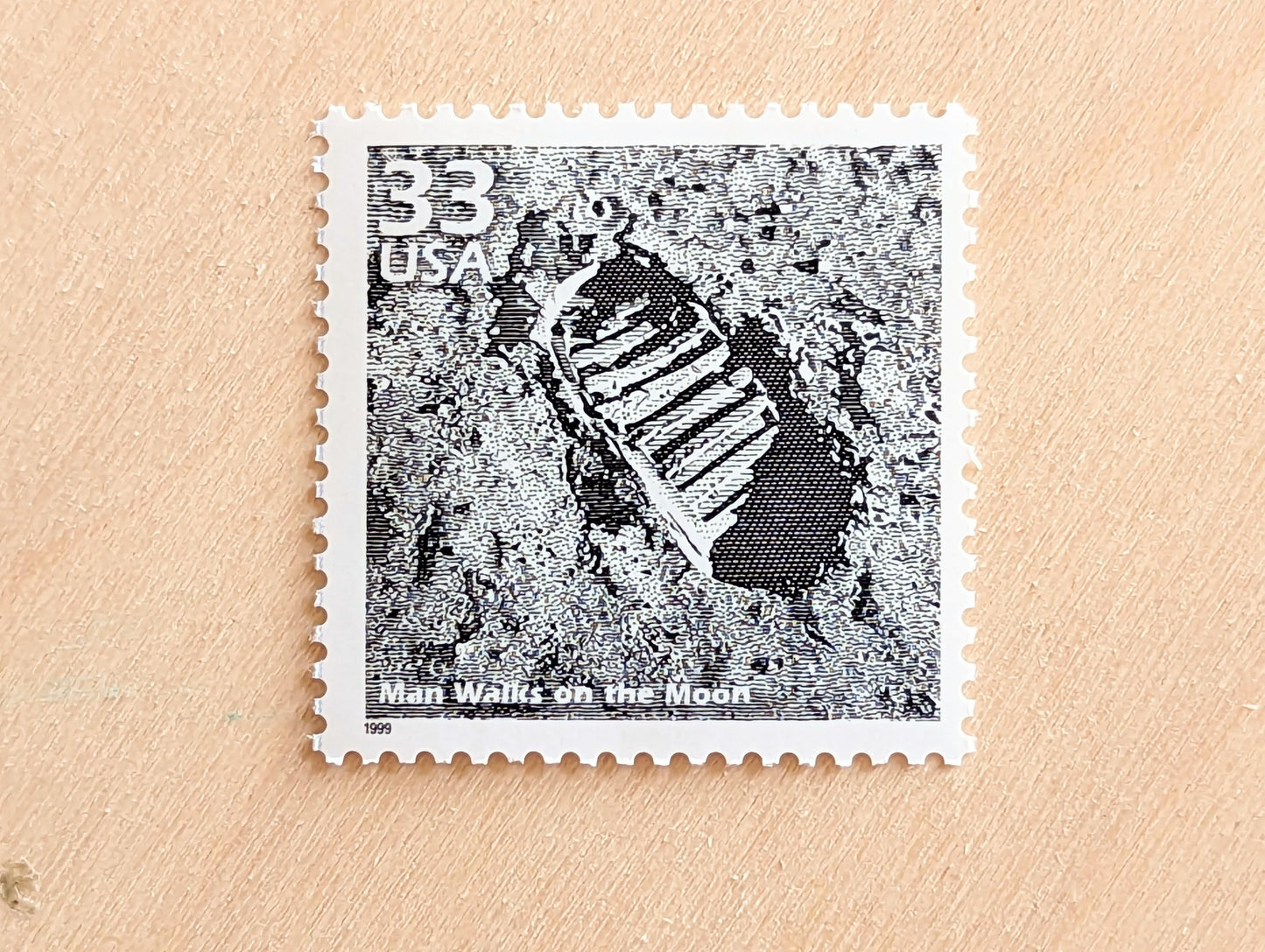 Man on The Moon Stamps, Set of 5, Vintage Unused USPS 33 Cent Postage Stamps, 1960s Celebrate the Century Stamps 1998, Gummed