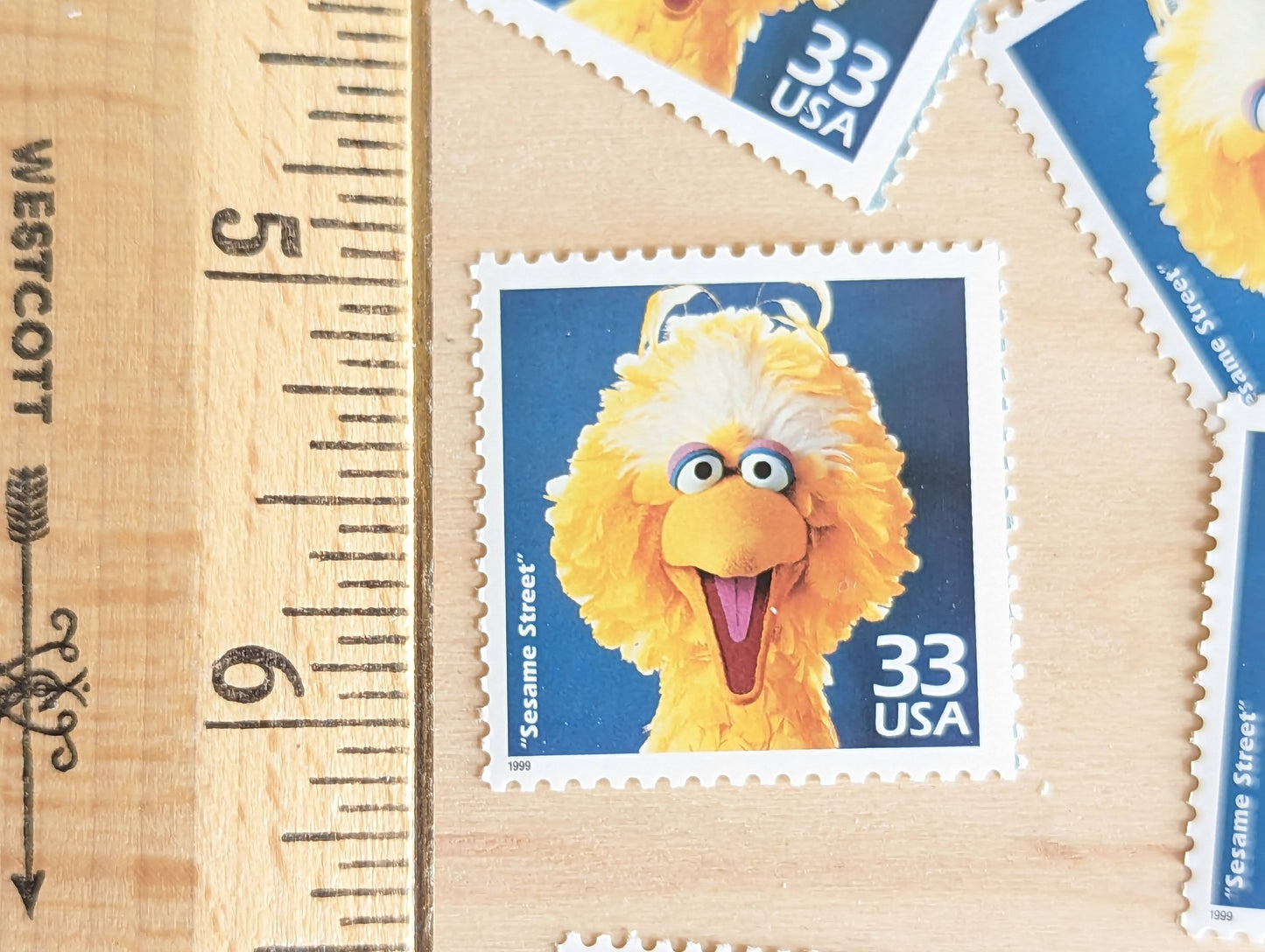 Sesame Street Stamps, Set of 5, Vintage Unused USPS 33 Cent Postage Stamps, 1970s Celebrate the Century Stamps 1998, Gummed
