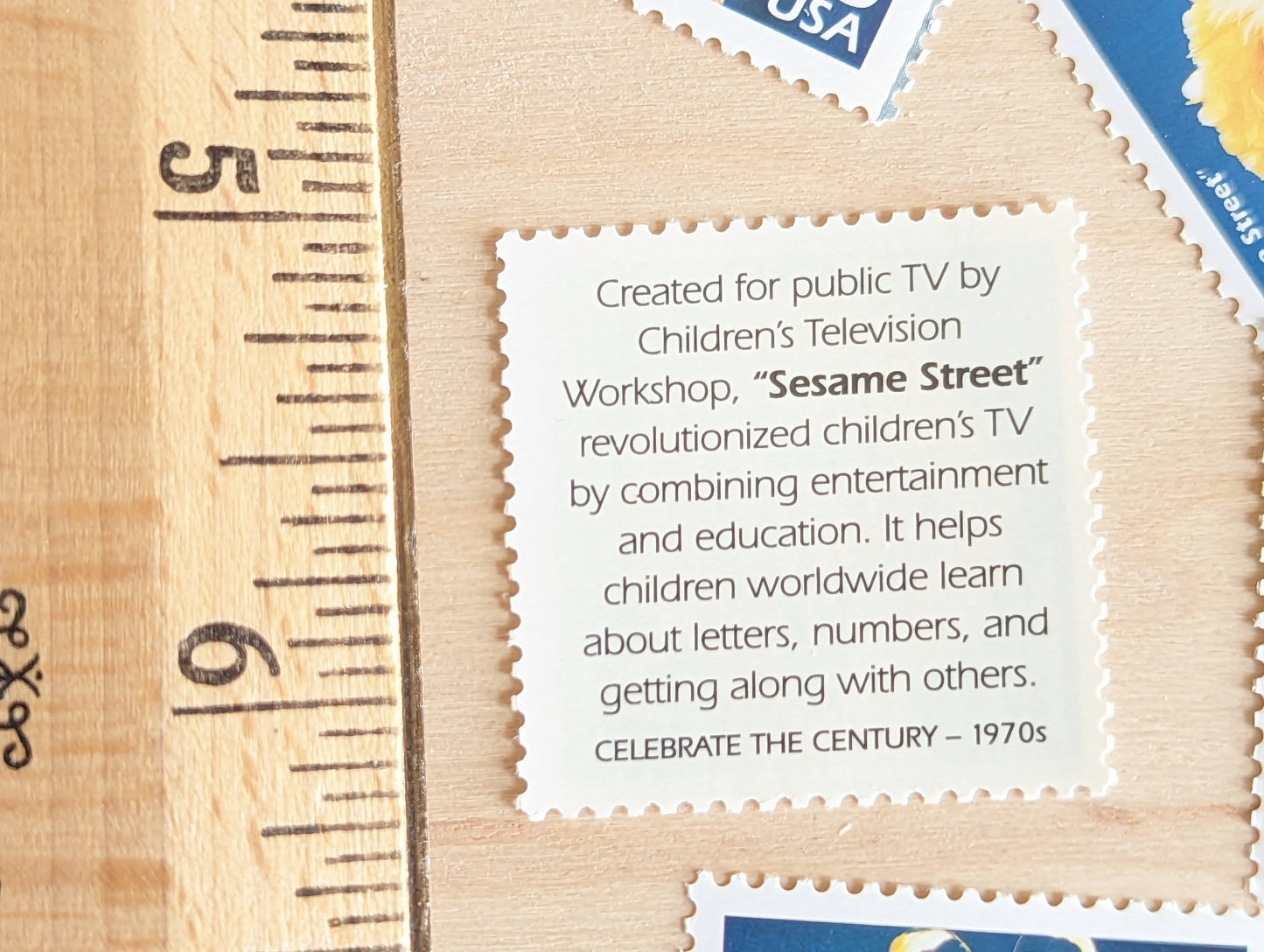 Sesame Street Stamps, Set of 5, Vintage Unused USPS 33 Cent Postage Stamps, 1970s Celebrate the Century Stamps 1998, Gummed