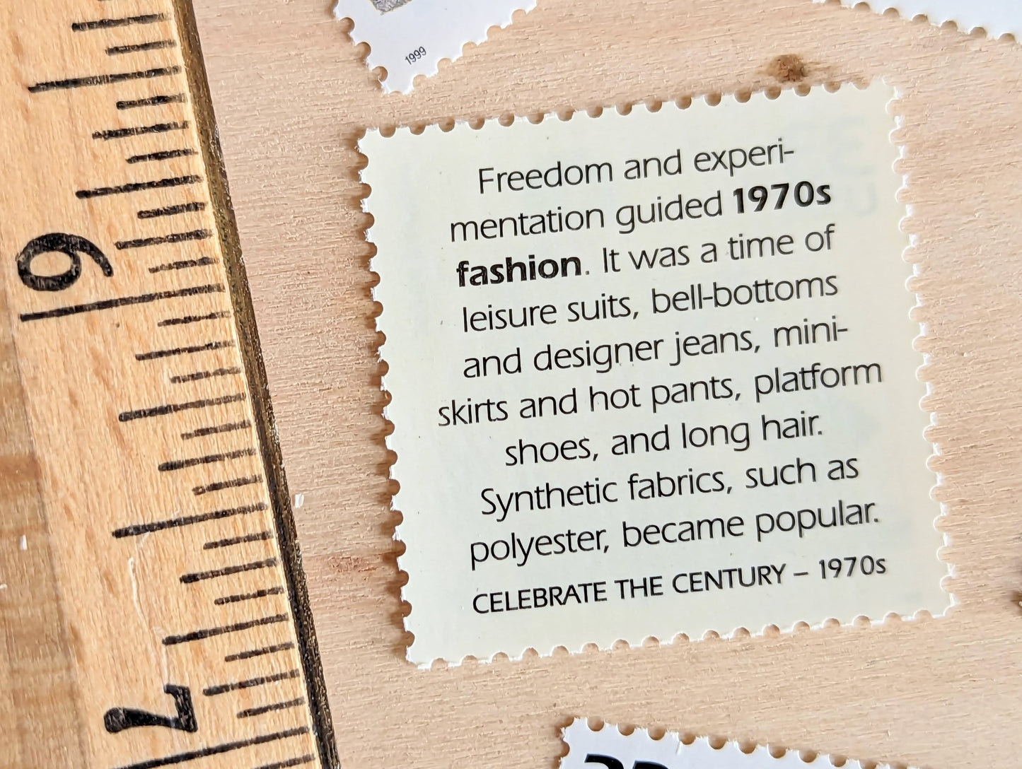 1970s Fashion Stamps, Set of 5, Vintage Unused USPS 33 Cent Postage Stamps, 1970s Celebrate the Century Stamps 1998, Gummed