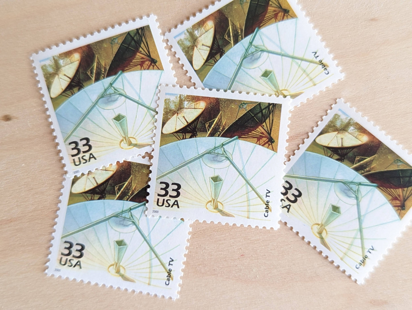 Cable TV Stamps, Set of 5, Vintage Unused USPS 33 Cent Postage Stamps, 1980s Celebrate the Century Stamps 1998, Gummed