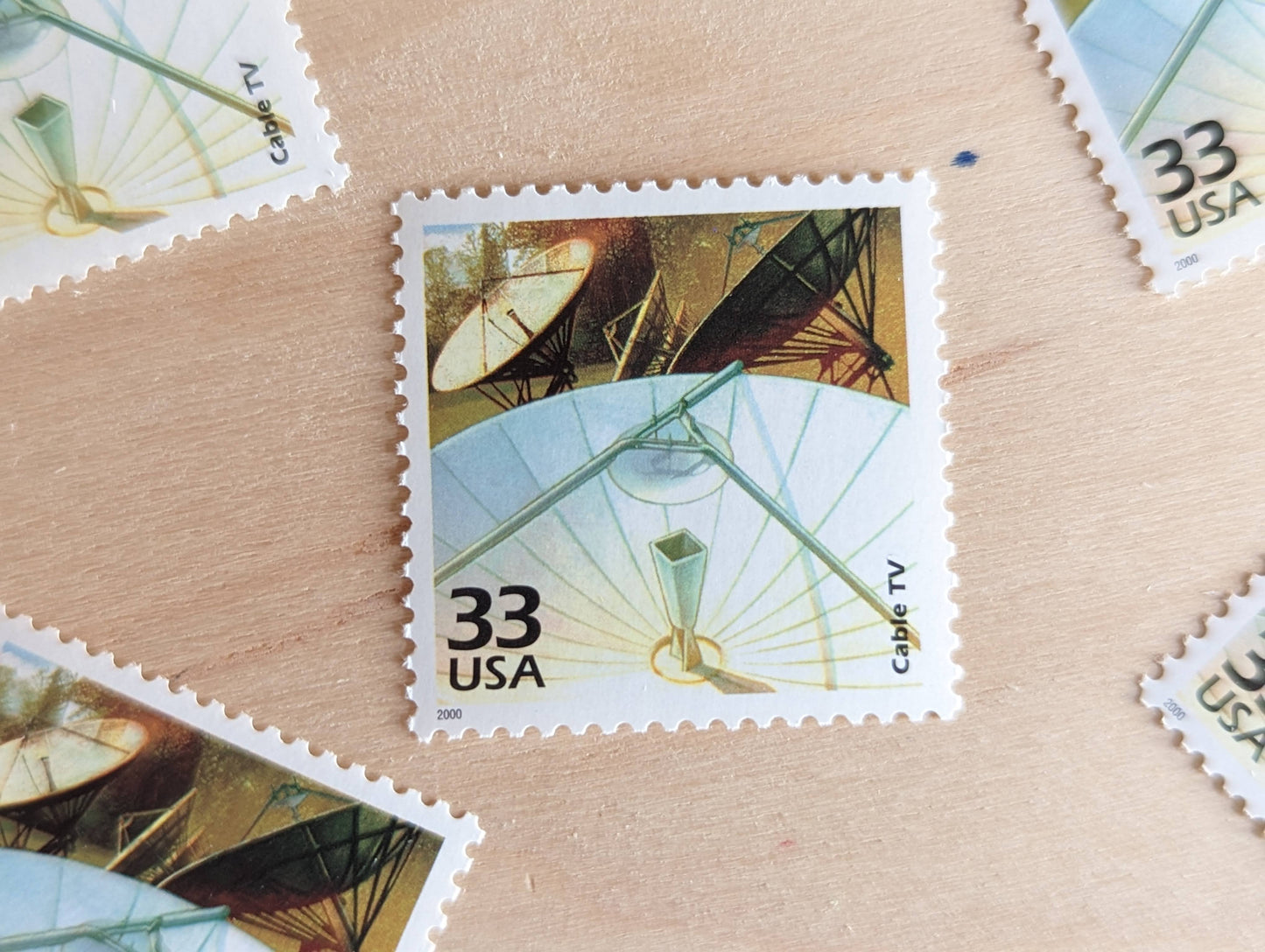 Cable TV Stamps, Set of 5, Vintage Unused USPS 33 Cent Postage Stamps, 1980s Celebrate the Century Stamps 1998, Gummed