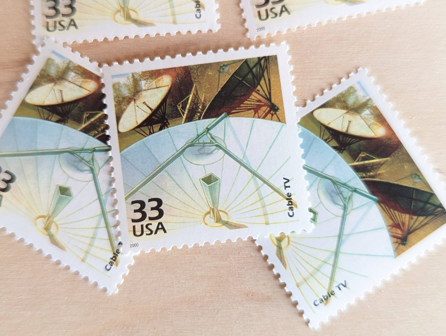 Cable TV Stamps, Set of 5, Vintage Unused USPS 33 Cent Postage Stamps, 1980s Celebrate the Century Stamps 1998, Gummed